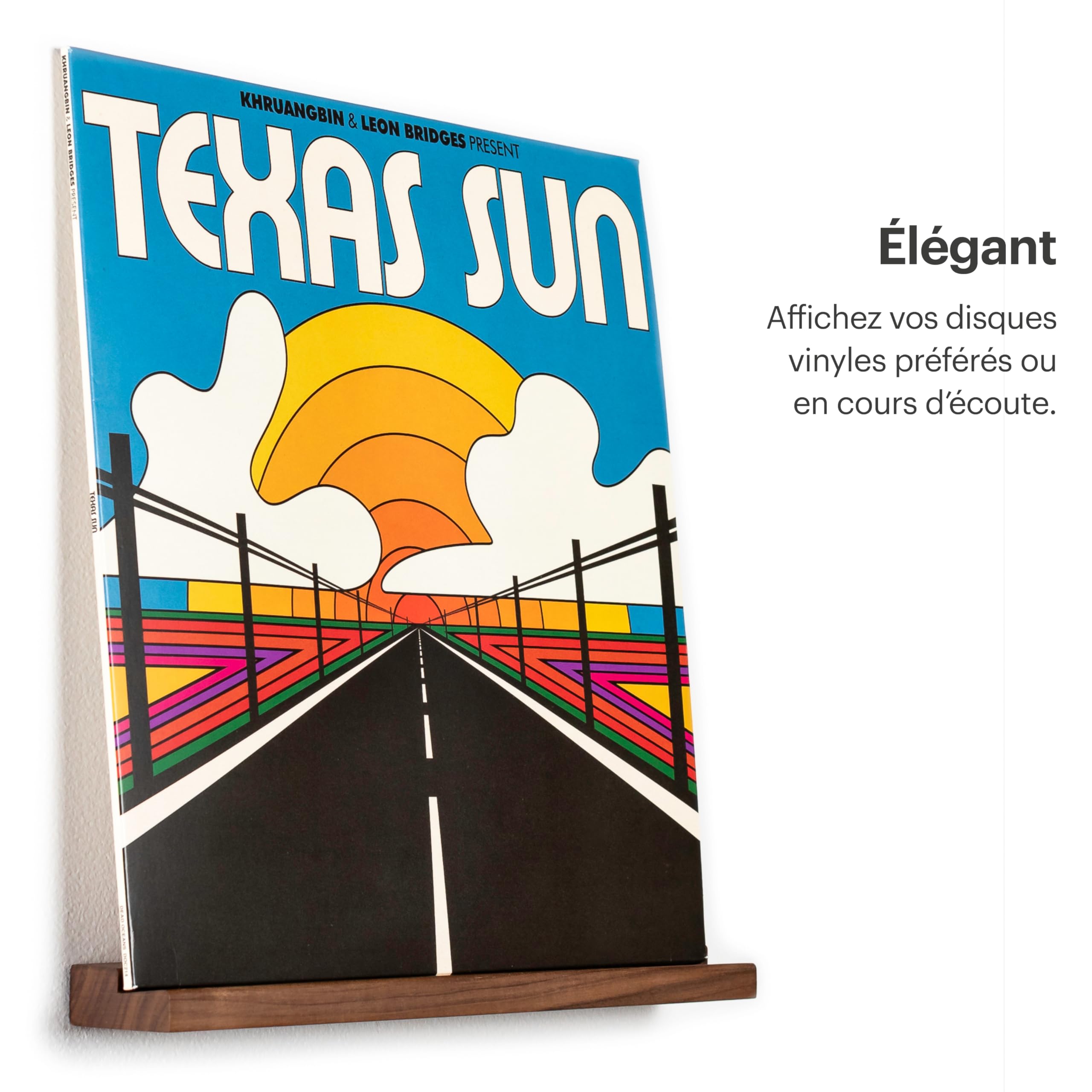 3 étagères pour disques vinyles - Affichez élégamment Vos disques préférés ou en Cours de Lecture au Mur - Convient à 3 disques de Toutes Tailles (Noyer)