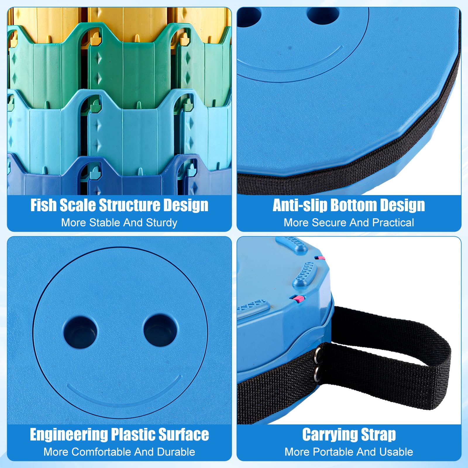 DAJAVE Lot de 2 tabourets télescopiques pliables portables avec grande capacité de charge - Pour le camping en plein air, la pêche, les familles en intérieur - Couleur