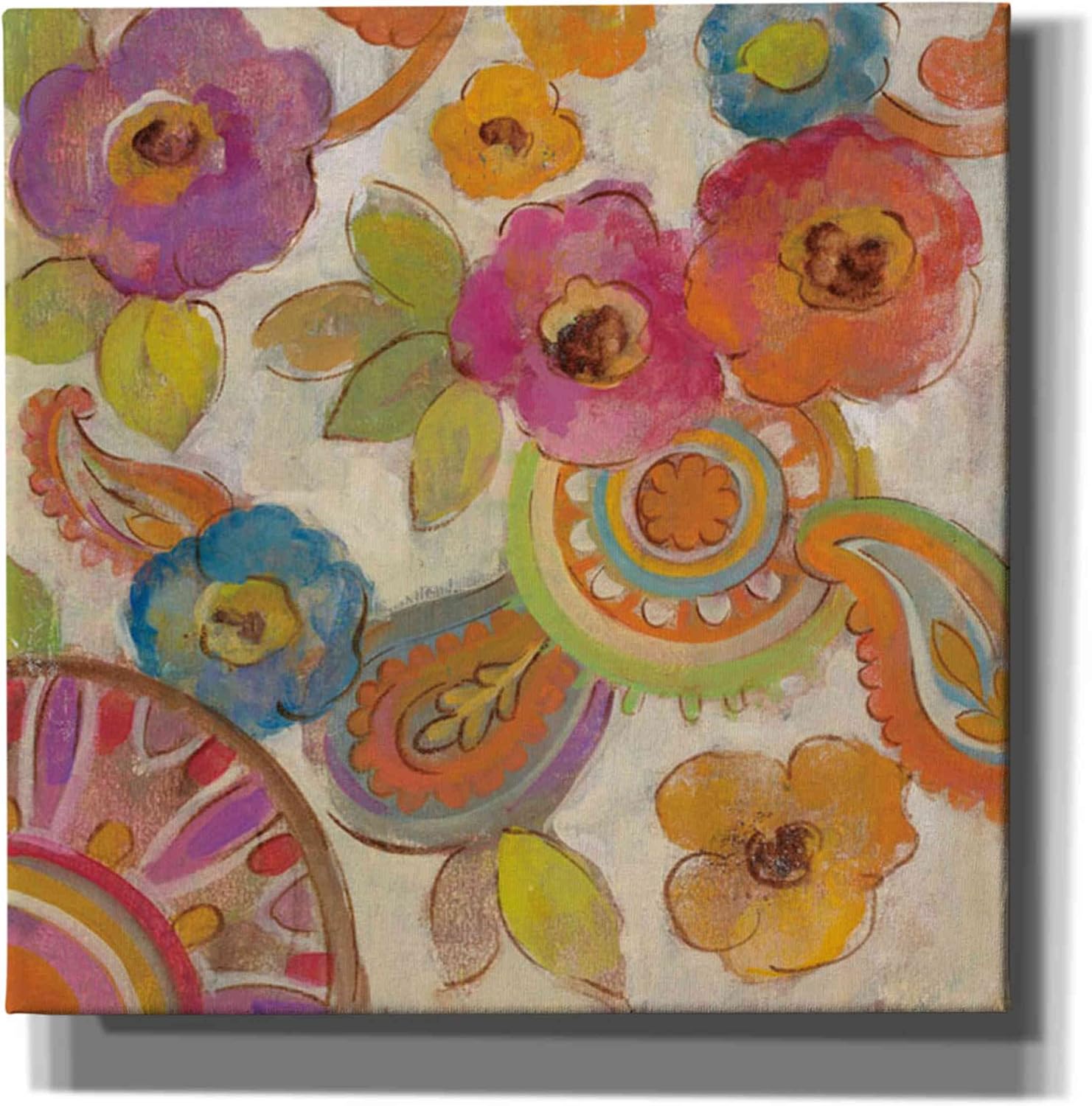 Epic Graffiti 'Bohemian Summer III' by Silvia Vassileva, Canvas Wall Art, 12"x12"