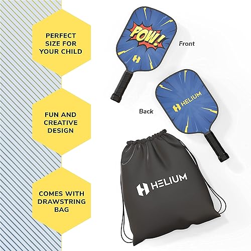 Miniatura 4 de Helium Paleta de pickleball para niños, paleta de tamaño infantil para niños de 12 años en adelante, núcleo de panal ligero, cara de golpe de