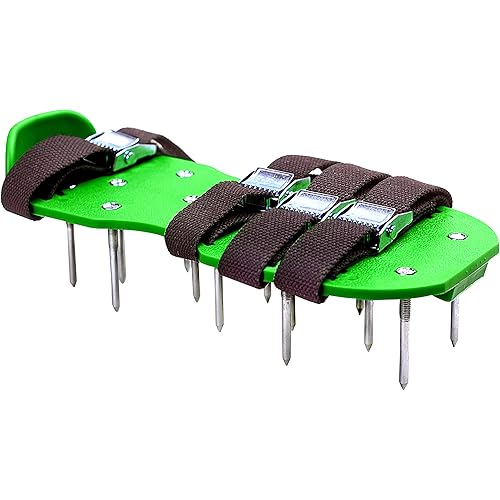 6.8 cm Spikes - Lawn Aerator Spike Shoes with Heavy Duty Metal Buckles, 4 Adjustable Straps and Sharper Spikes for Effective Soil Aeration for Greener Yard, 6.8 cm (About 2.7 inch) Spikes
