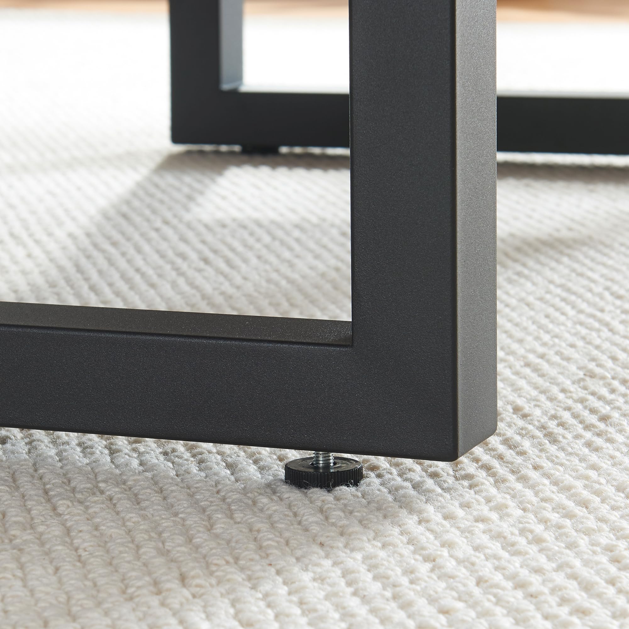 [en.casa] Conjunto de 2 Patas Lunderskov para Banco Mesa de Centro DIY Patas para Muebles Rectangulares Armazón de Mesas Auxiliares con Tornillos de Fijación Ajustables Acero 35x50cm - Negro