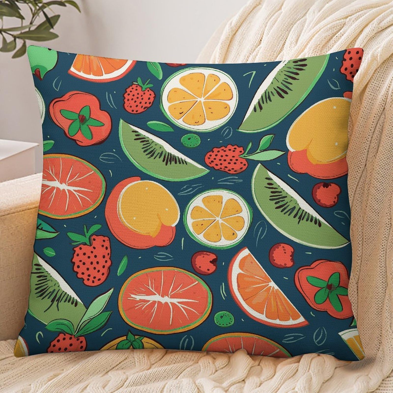 Fekiloot Style Fruits Pattern Pillowcase Pillow Sham Pillow Case