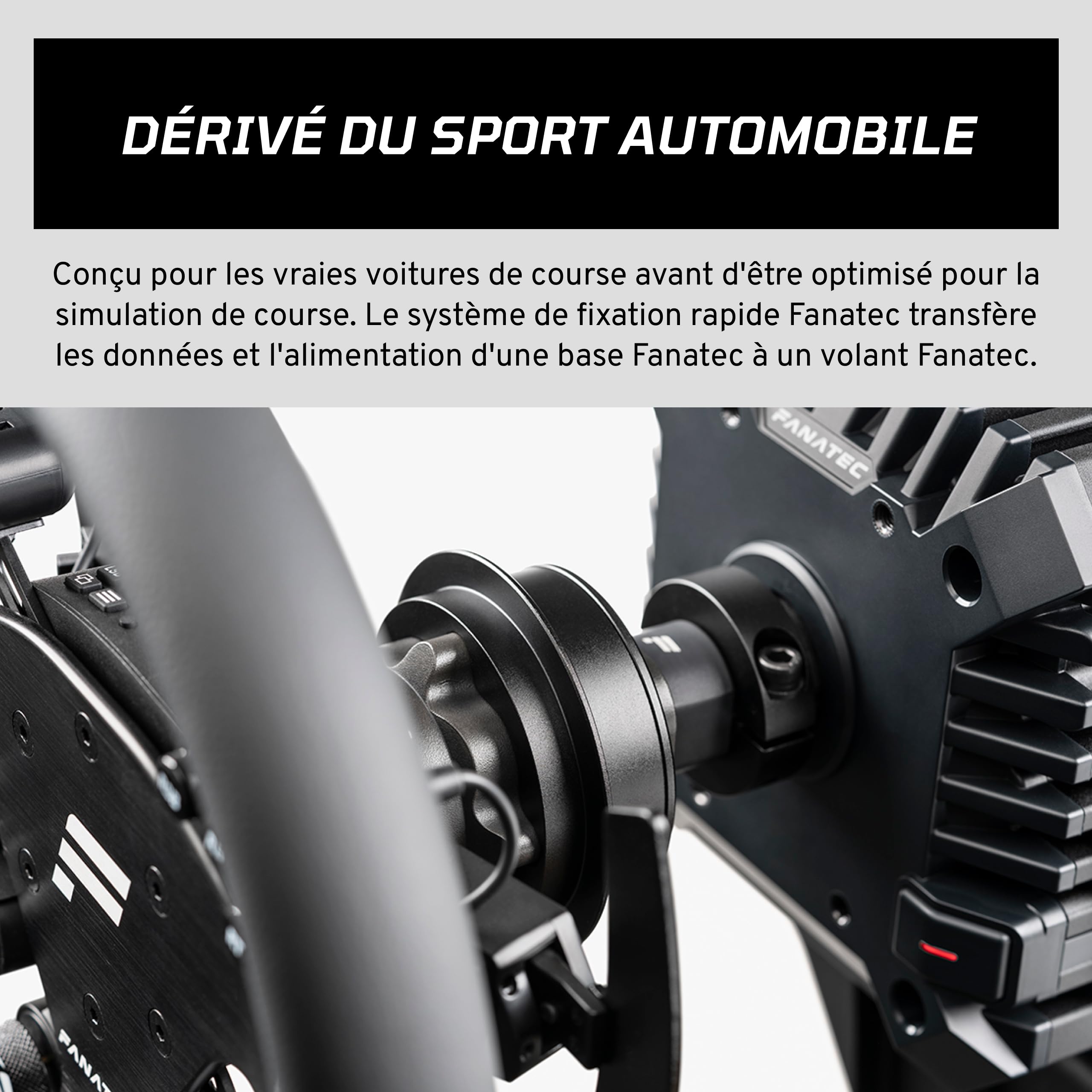 FANATEC Simulation de Course QR2 Wheel-Side — Blocage Rapide Dérivé Du Sport Automobile, Corps en Aluminium, Mécanisme de Goupille de Verrouillage à Ressort, Fixation Ultra-Rapide — PC