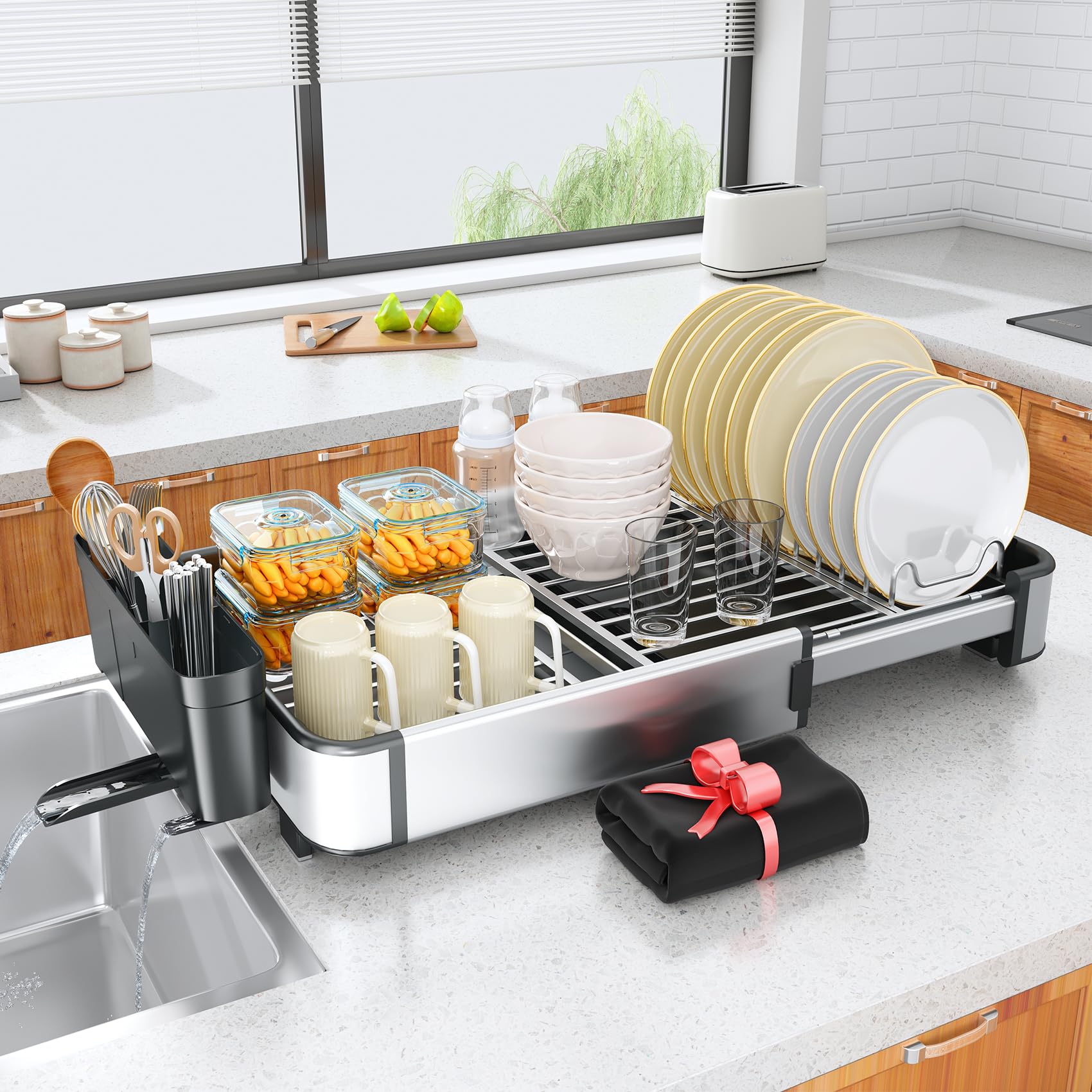 Kitchen Storage Member's Mark Aluminum Dish Rack Stainless