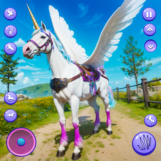 Wild Unicorn Flying Horse Family Simulator