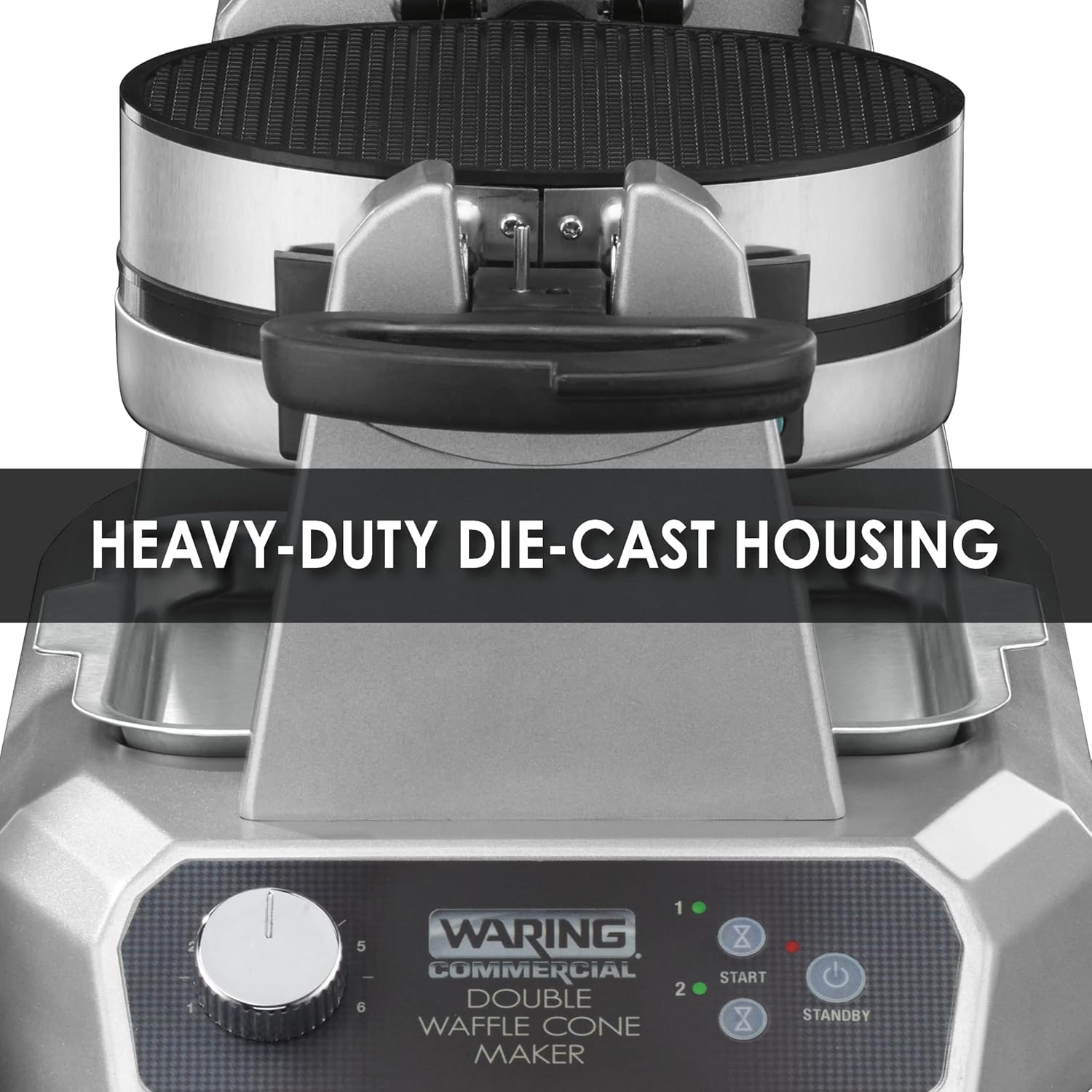 Waring Commercial Heavy-Duty Double Vertical Waffle Cone Maker 120V, 1400 Watts