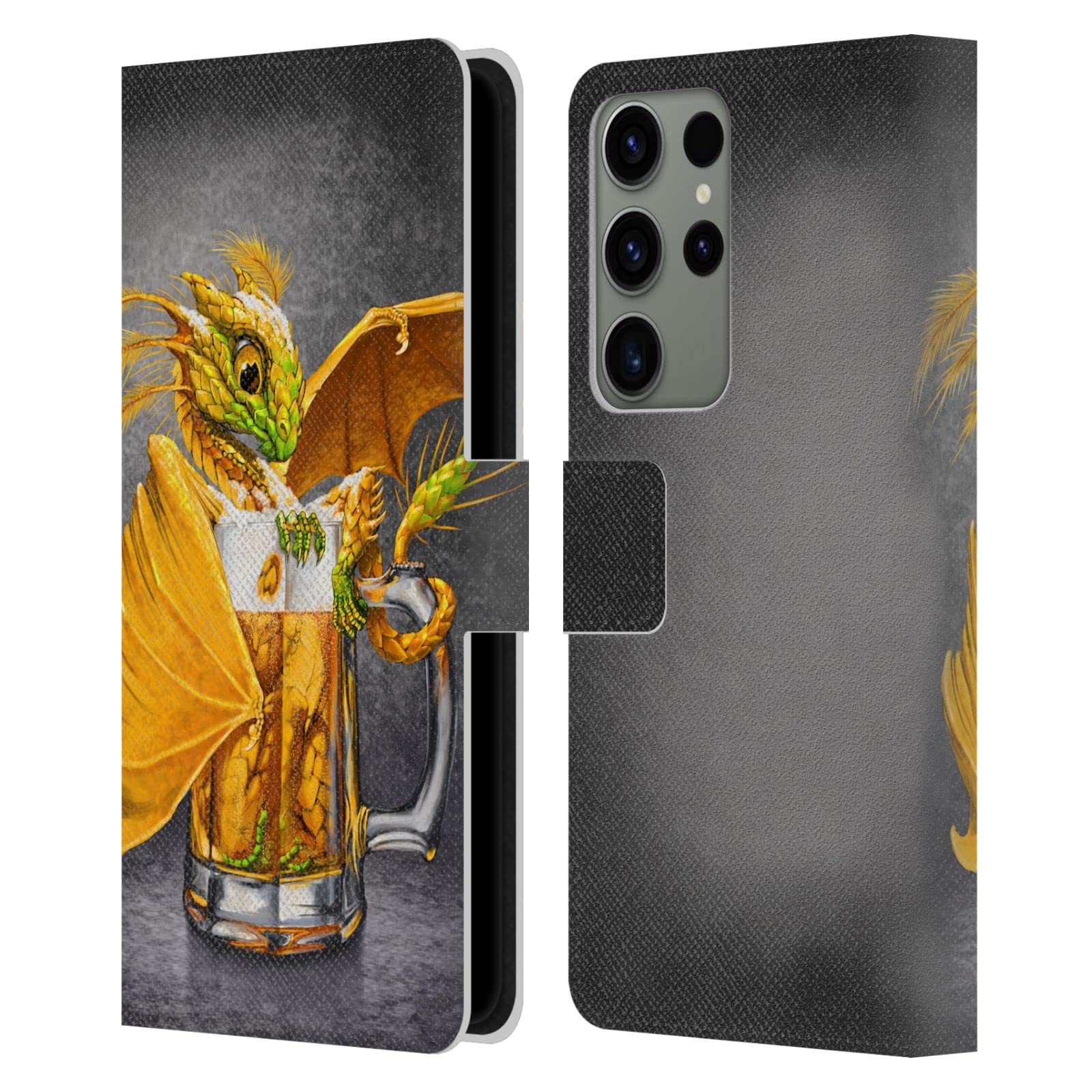 Funda Samsung S23 Ultra Head Case Designs tipo libro de cuero con dragones 7