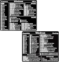 Vista 1 de Microsoft Windows + Word/Excel Guía de referencia rápida Adhesivos de acceso directo de teclado, calcomanías de atajos de teclado para laptop