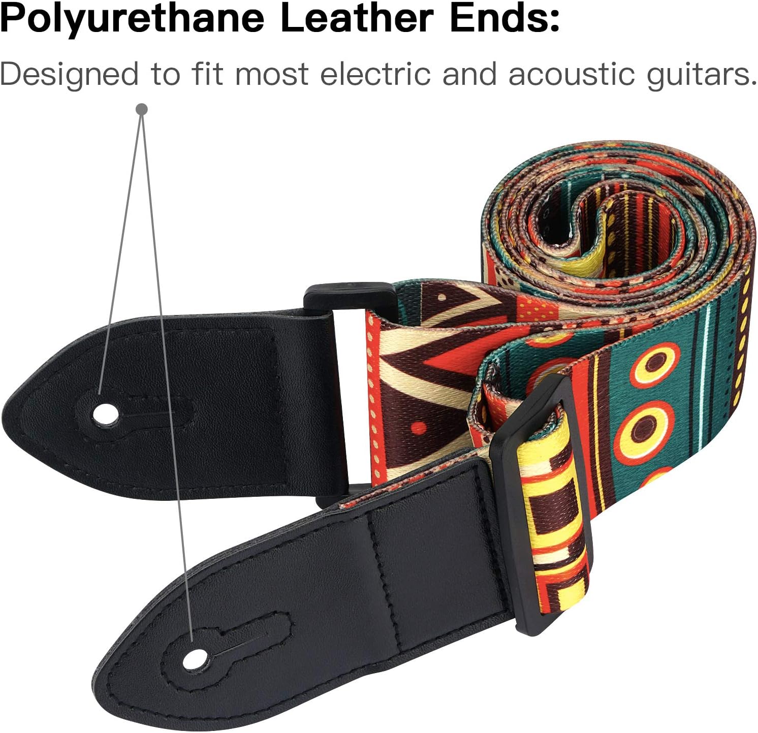 CHEFBEE Guitar Strap, Electric Guitar Strap, Adjustable Printing Guitar Strap