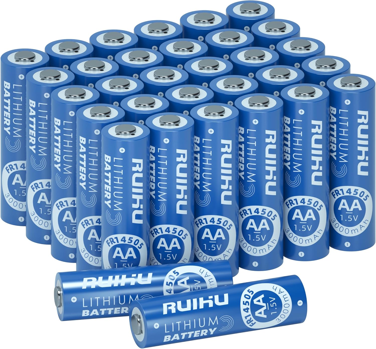 RUIHU AA Batteries 32 Pack Lithium Iron Double A Batteries