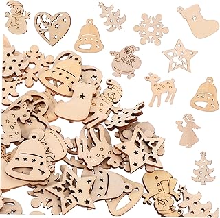 Amosfun 100 Peças Recortes De Madeira Para Artesanato Em Madeira De Natal Para Peças Centrais Lascas De Madeira DIY Em Branco Recortes De Natal Recortes De Madeira De Natal Graffiti