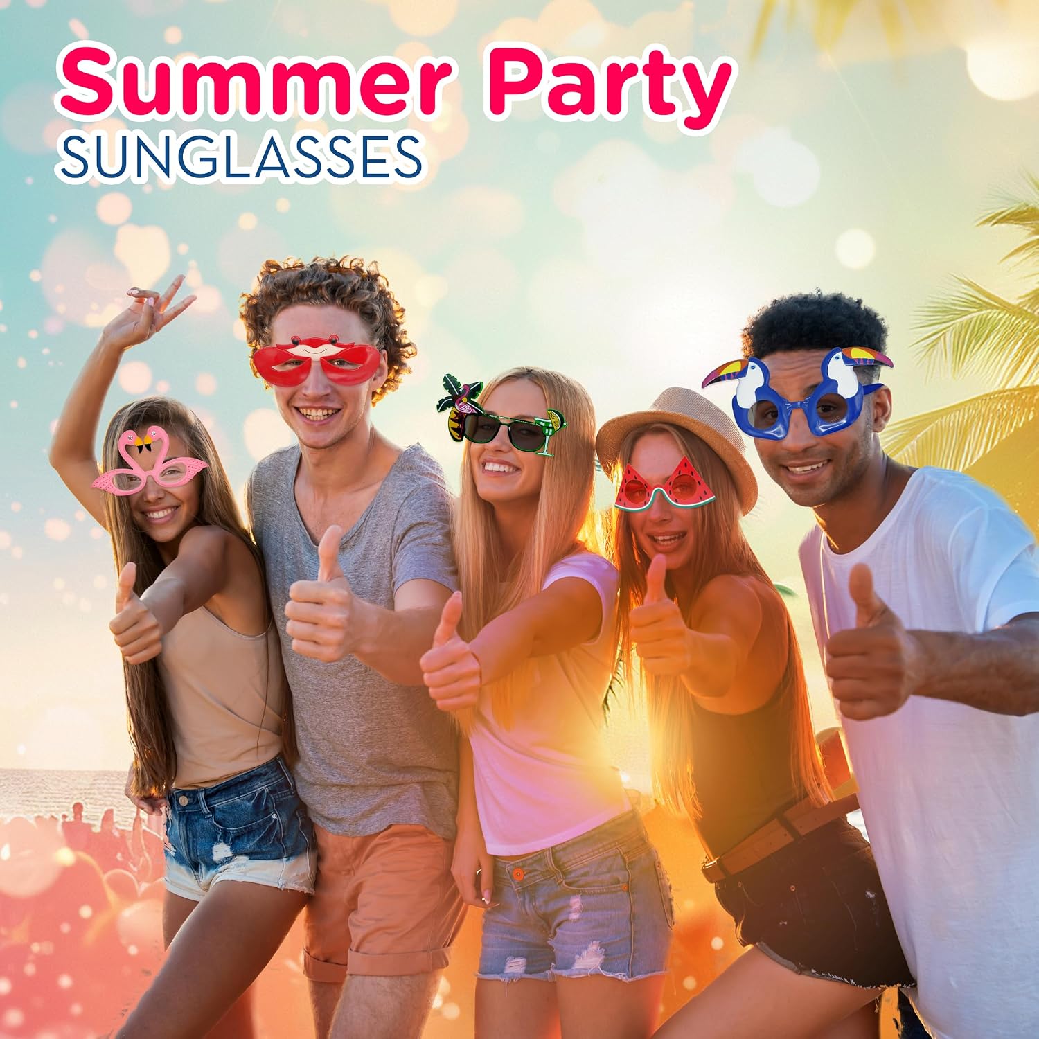 4E's Novelty Luau fun glasses 9 Pairs Hawaiian Party Sunglass