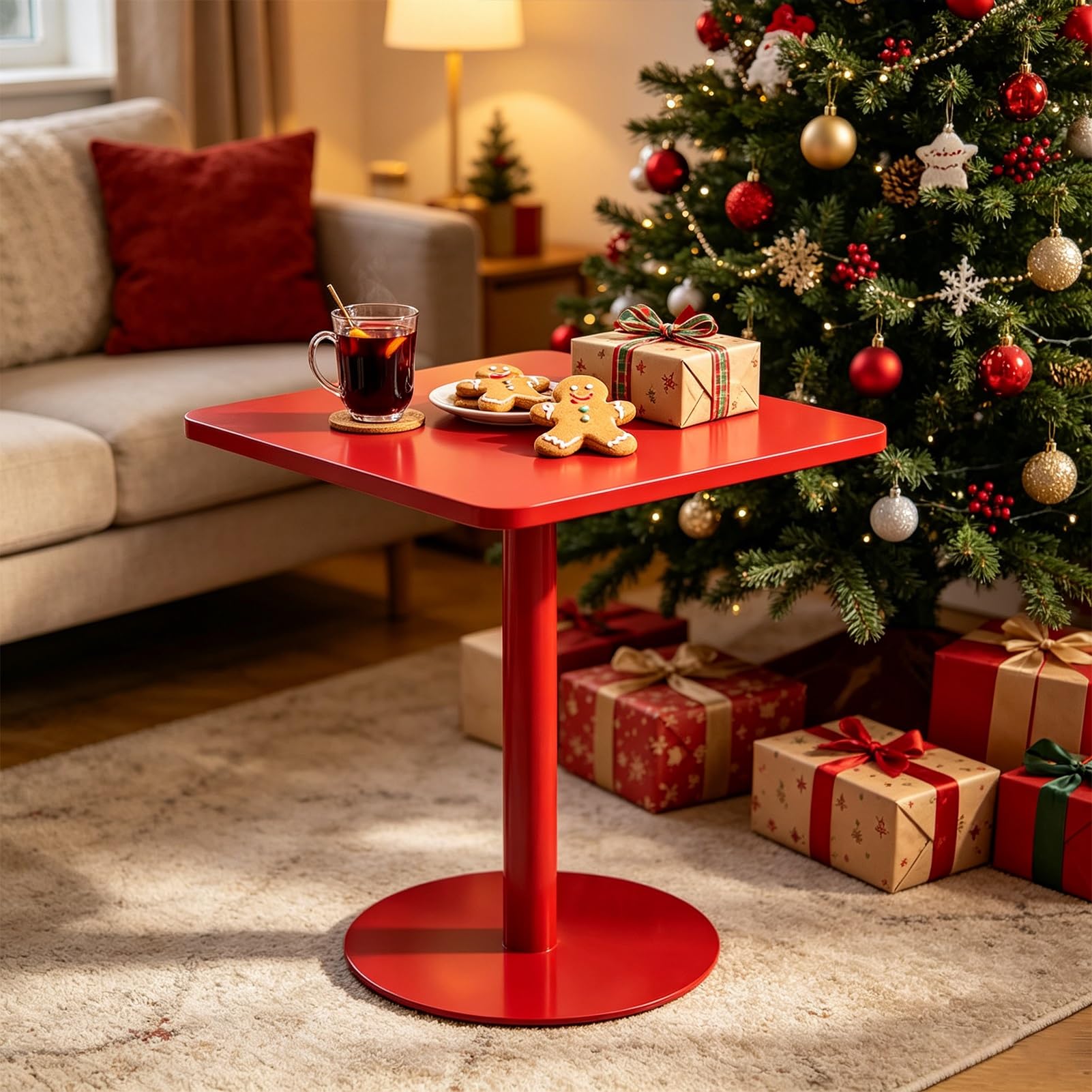 Mesa de bar cuadrada de hierro forjado para bistró, pub, cóctel, sofá pequeño, escritorio de negociación para té con leche y tienda de postres, diseño compacto para uso versátil