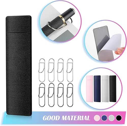 Miniatura 5 de Marspark Juego de 12 soportes para bolígrafos para cuadernos, incluye soporte adhesivo para bolígrafos y clips de metal para lápices, se ajustan a