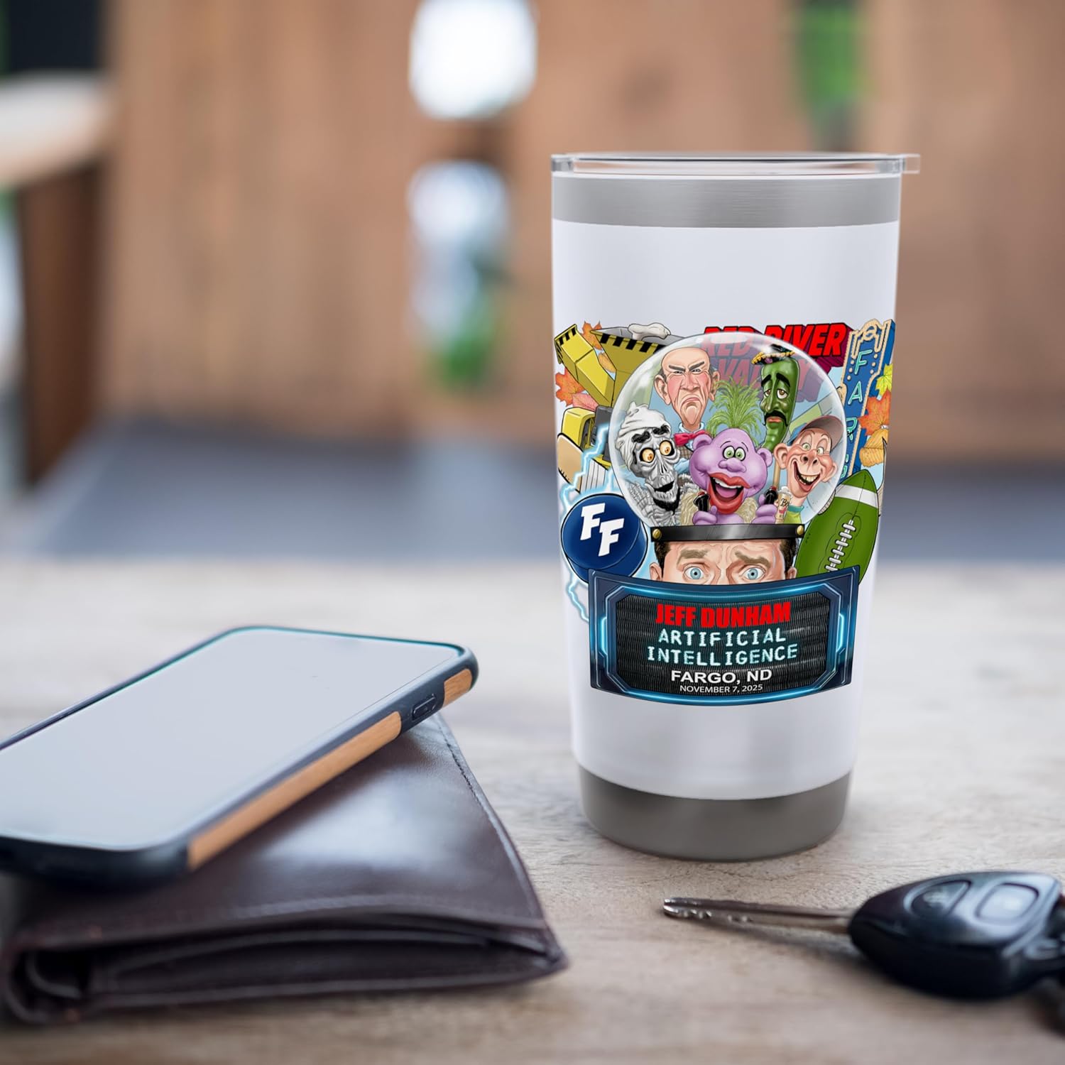 Jeff Dunham Fargo, ND (2025) Stainless Steel Insulated Tumbler - Image 7