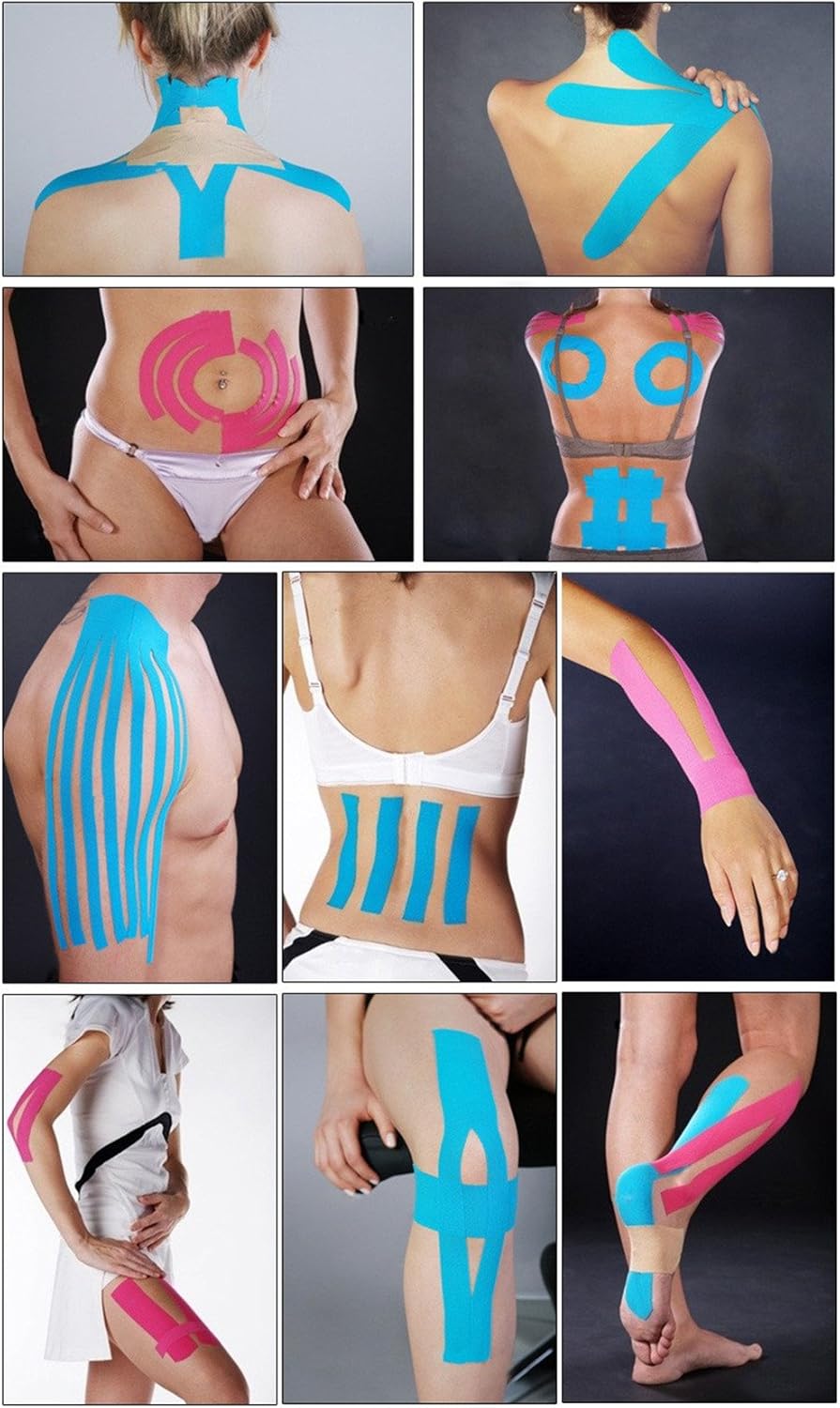 Water Resistant Kinesiology Tape, Uncut Muscle Support Adhesive Therapeutic Sports Wrap, Physio Muscle Strain Recovery Injury Support for Plantar Fasciitis Back Neck Shoulder