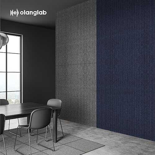 Miniatura 6 de Olanglab Paquete de 10 paneles acústicos de pared, 48 x 24 pulgadas por cada panel acústico, absorbentes de sonido, paneles de sonido decorativos