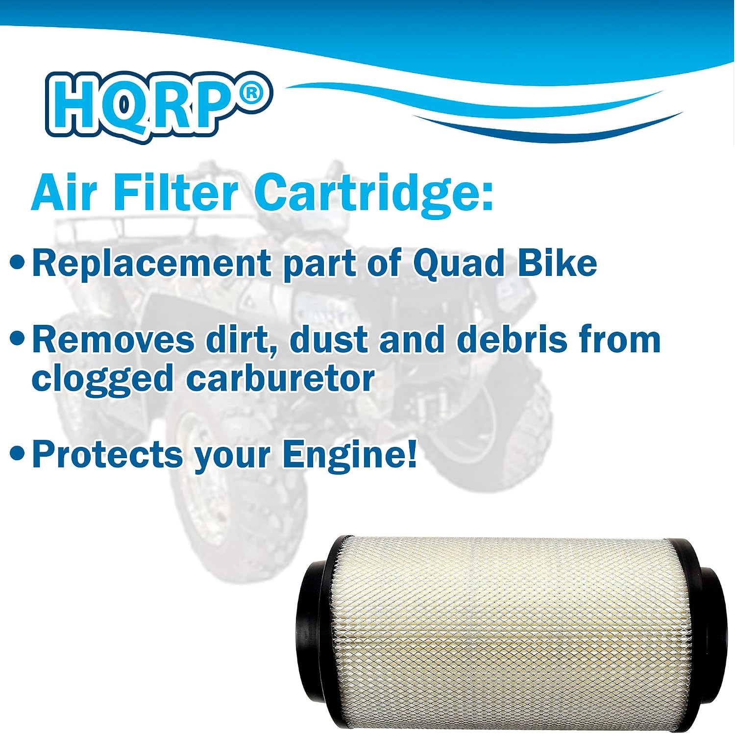 HQRP Filter Replacement for Polaris 7080595, 2530009, 5811633, 7082101 Compatible with Polaris Sportsman 400 500 550 570 600 700 800 850 Scrambler Magnum ATV Parts