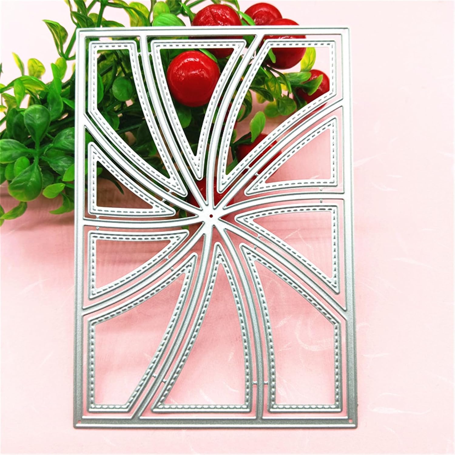 Cutting Dies for Paper Card Making 3D Christmas Background Frame Metal Stencils Scrapbooking Tools DIY Steel Embossing Template Album Arts Supplies (Windmill & Sun Frame-14x10cm)