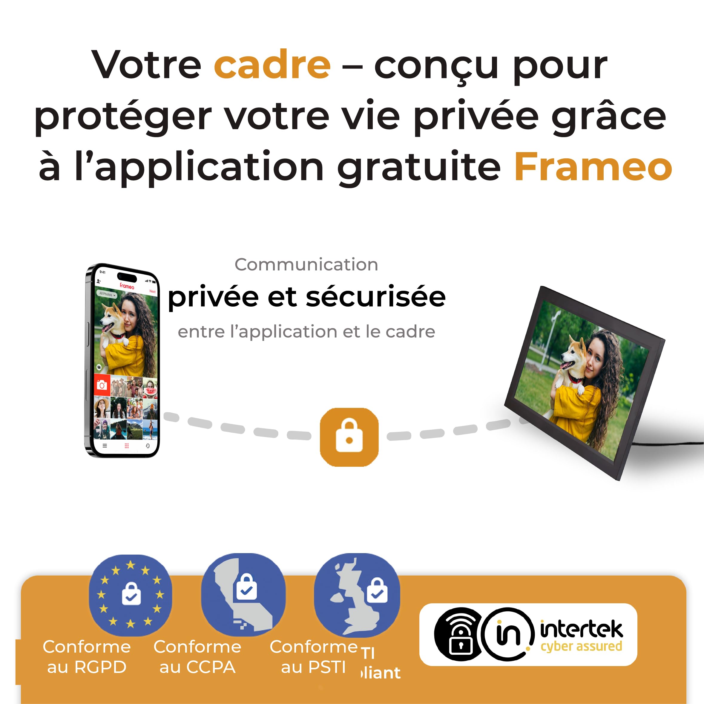 Denver PFF-1503B Cadre Photo numérique Wi-FI FRAMEO 15,6 Pouces Full HD, écran Tactile IPS 1920 x 1080, mémoire 16 Go, Finition Noire