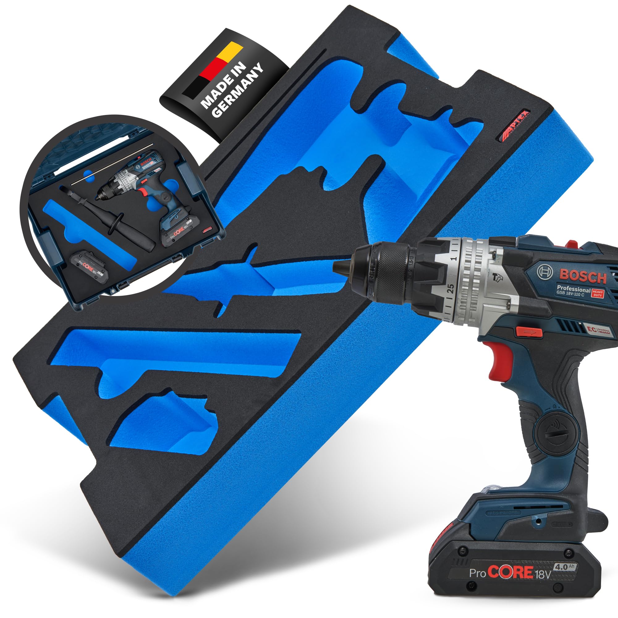 APTEX Schaumeinlage für Bosch GSB 18V-110C L-Boxx 136