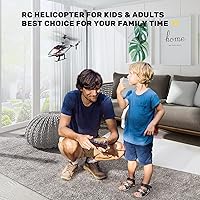 Vista 5 de DEERC Helicóptero de control remoto DE52, helicópteros RC de retención de altitud con estuche de almacenamiento extra, avión de 2.4 GHz juguete