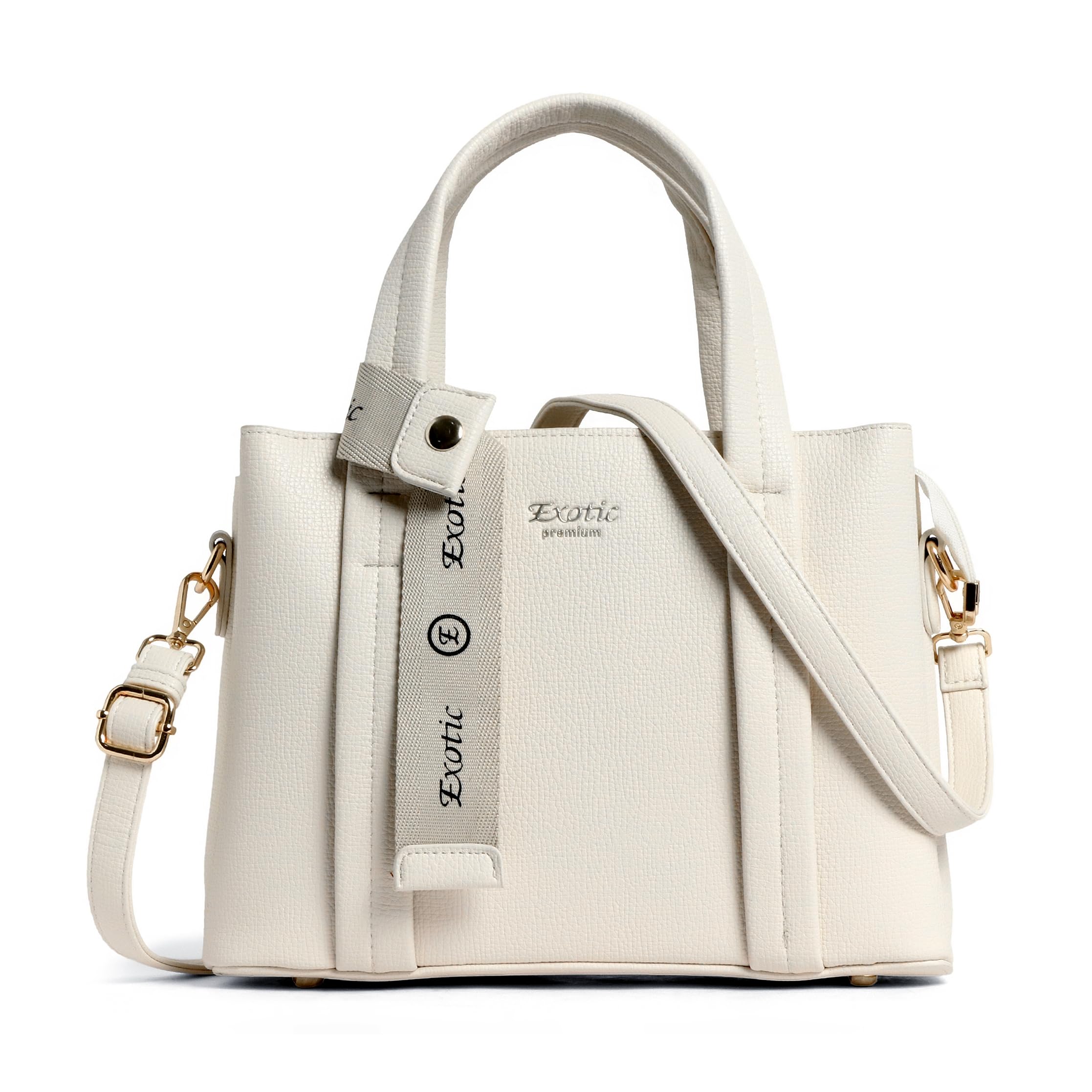 Premium Ivory Chic Edition Urban Luxe Hand & Sling Bag for Women | Stylish PU Leather Tote with Spacious Compartments & Detachable Strap-image-17