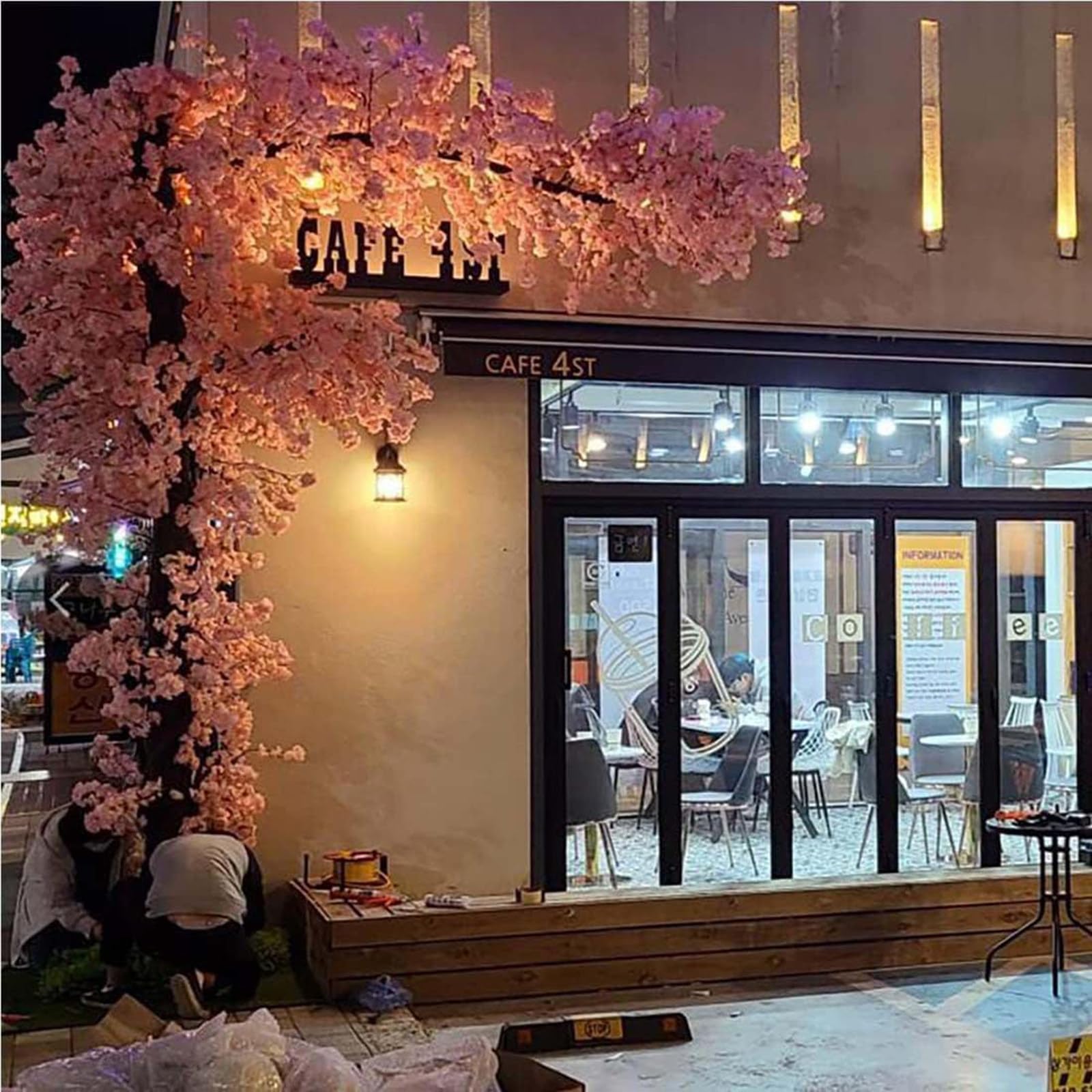Große rosa künstliche Kirschblütenbäume, lebensechter künstlicher Kirschblütenbaum, gefälschter Sakura-Blumenbaum, perfekt für Party-Hochzeitsdekoration,1.8 * 1.5m