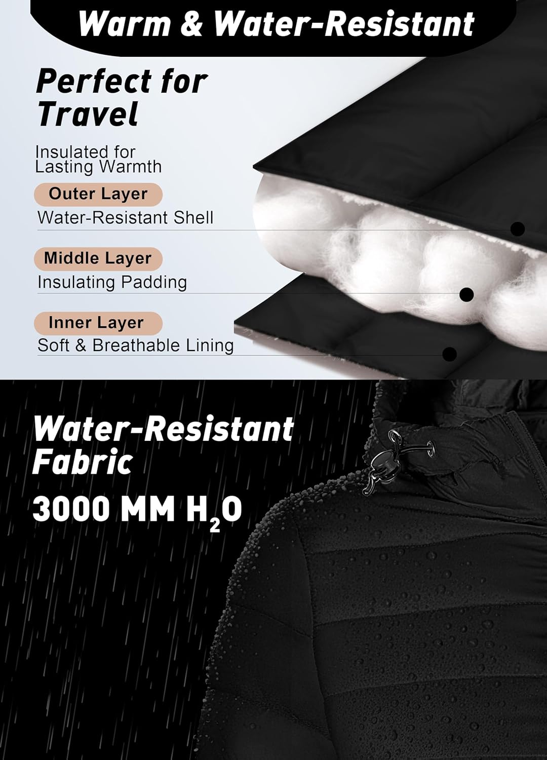 ATLASLAVA Women's Packable Puffer Jacket Hooded LightWeight Down Coat Winter Windproof Warm Quilted Short S-XXL - Image 3