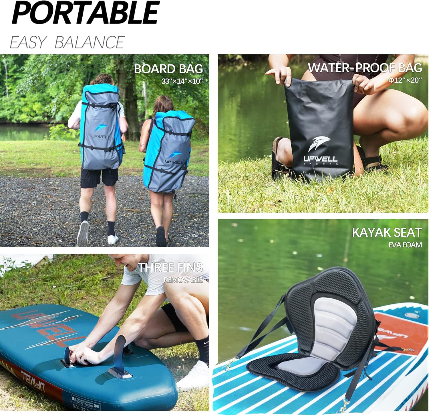 Buy UPWELL 11'/10'6'' Inflatable Stand Up Paddle Board with sup ...