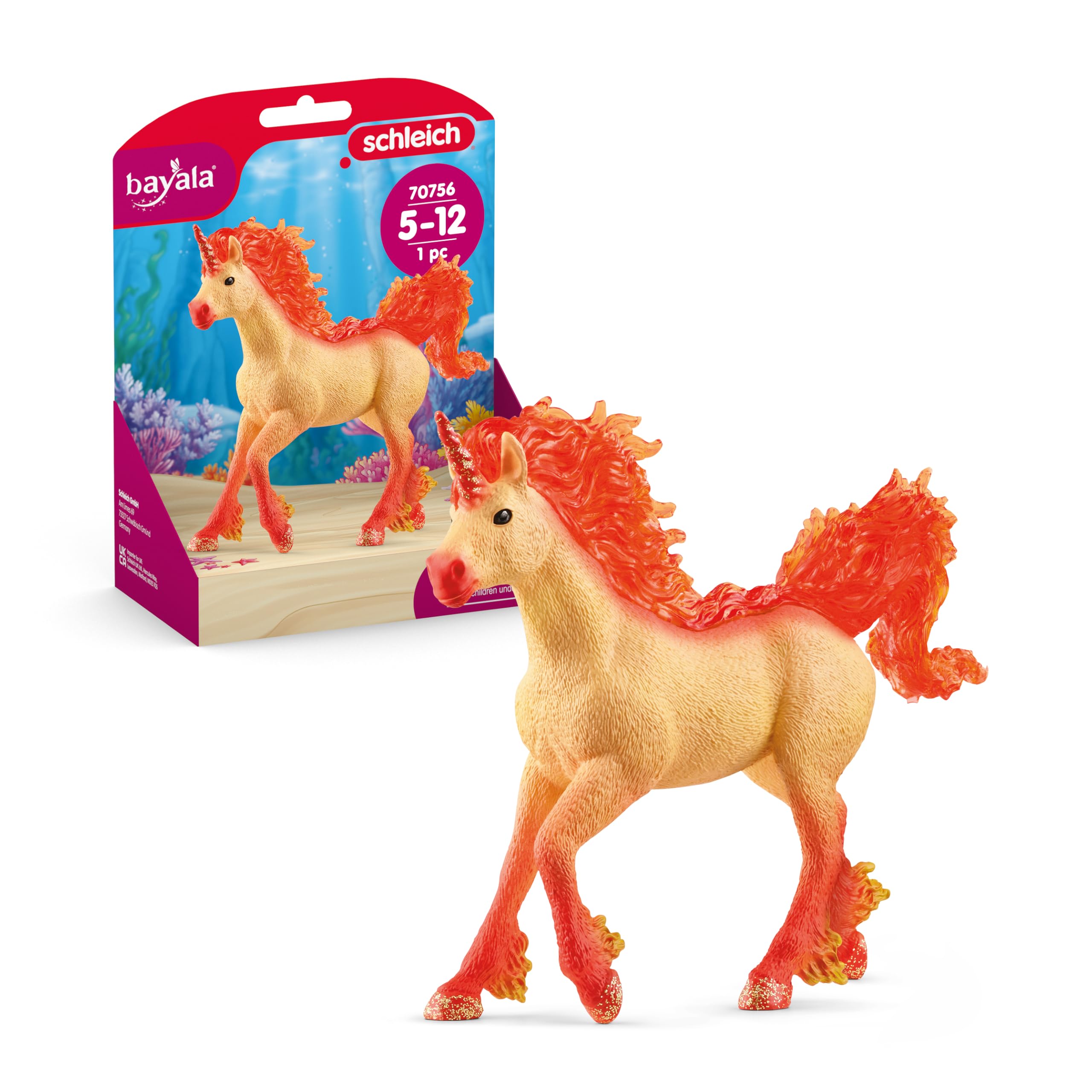 Schleich Elementa Fire Unicorn Stallion Red