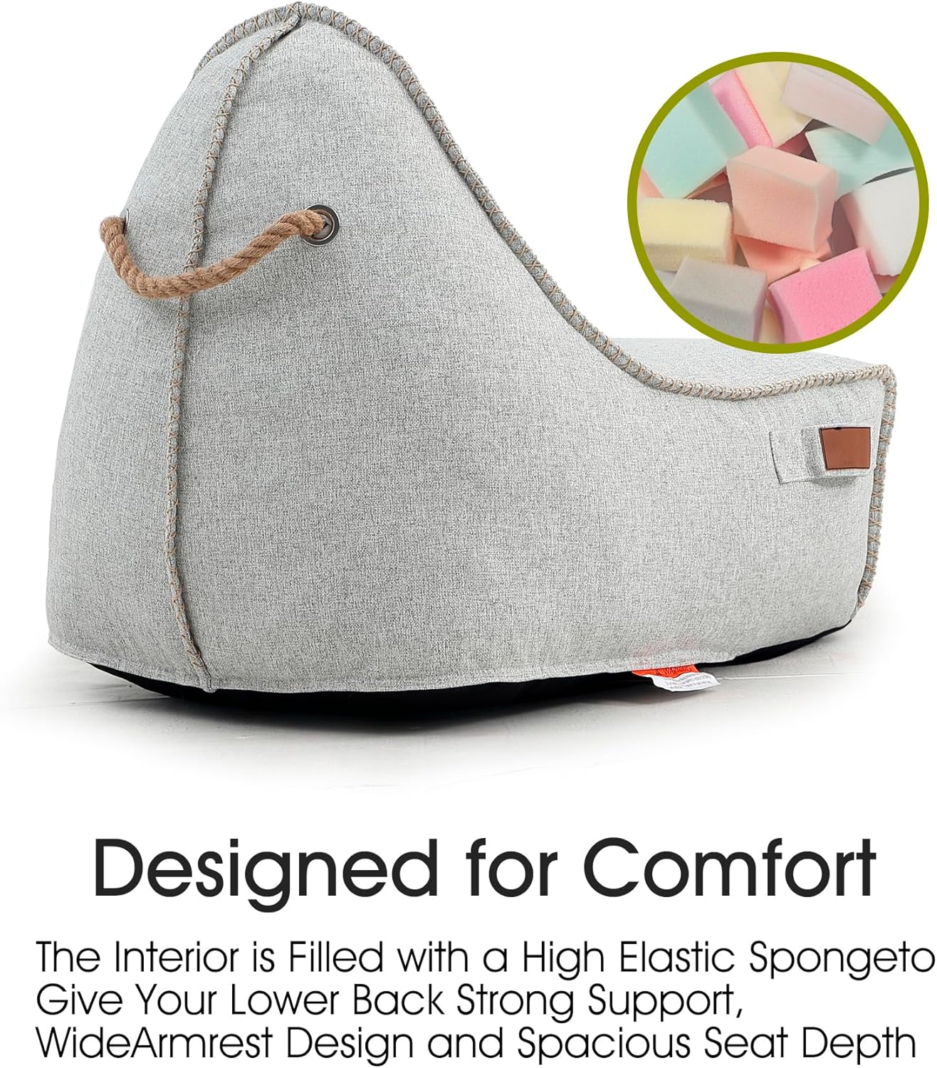 Patio Outdoor Weatherproof Water Proof Bean Bag Chair ,Outdoor bean bag lounger,High-Density Foam Filled ,Weather Resistant Waterproof UV-Protected ,outdoor beanbag Chair for Garden Terrace (Beige)