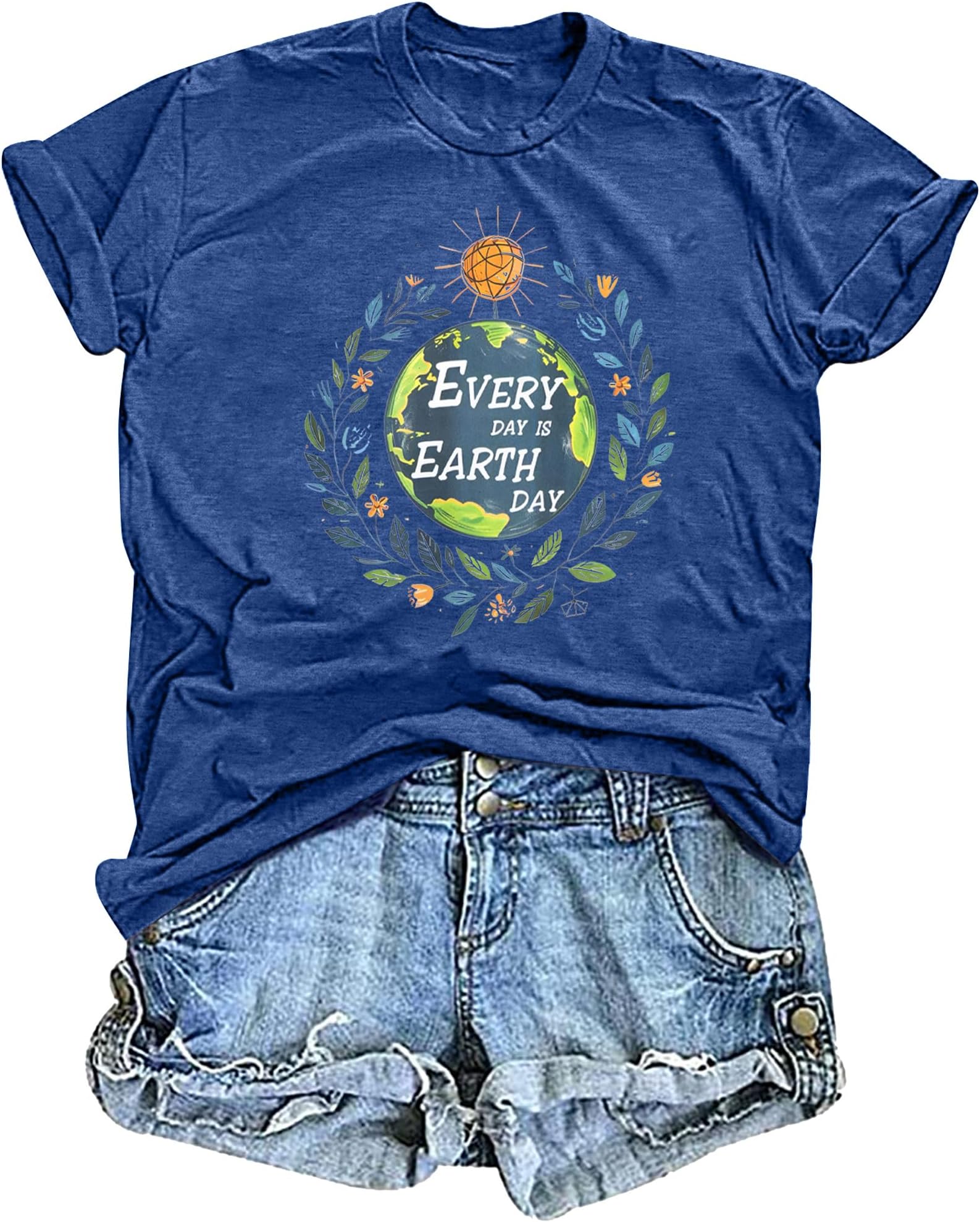 Earth Day Shirt Women Every Day is Earth Day Tshirt Funny Environmental Nature Graphic Tee Teachers Casual Short Sleeve Top