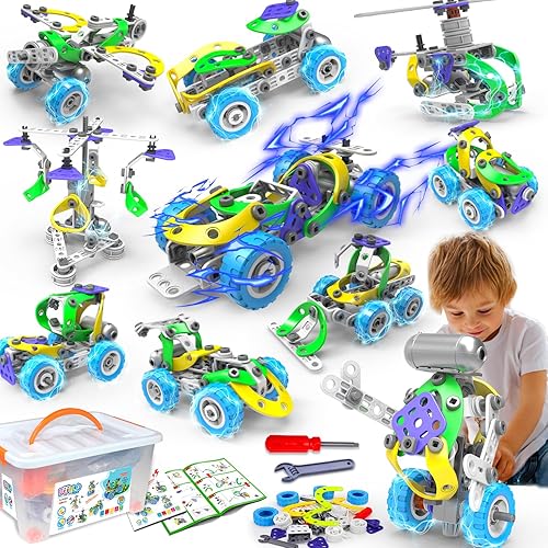 Miniatura 8 de Juguetes STEM 10 en 1 para niños de 5, 6, 7, 8 años, regalos de cumpleaños, juguetes educativos de construcción para niños de 4 a 8 años, 5 a 7, 6 a