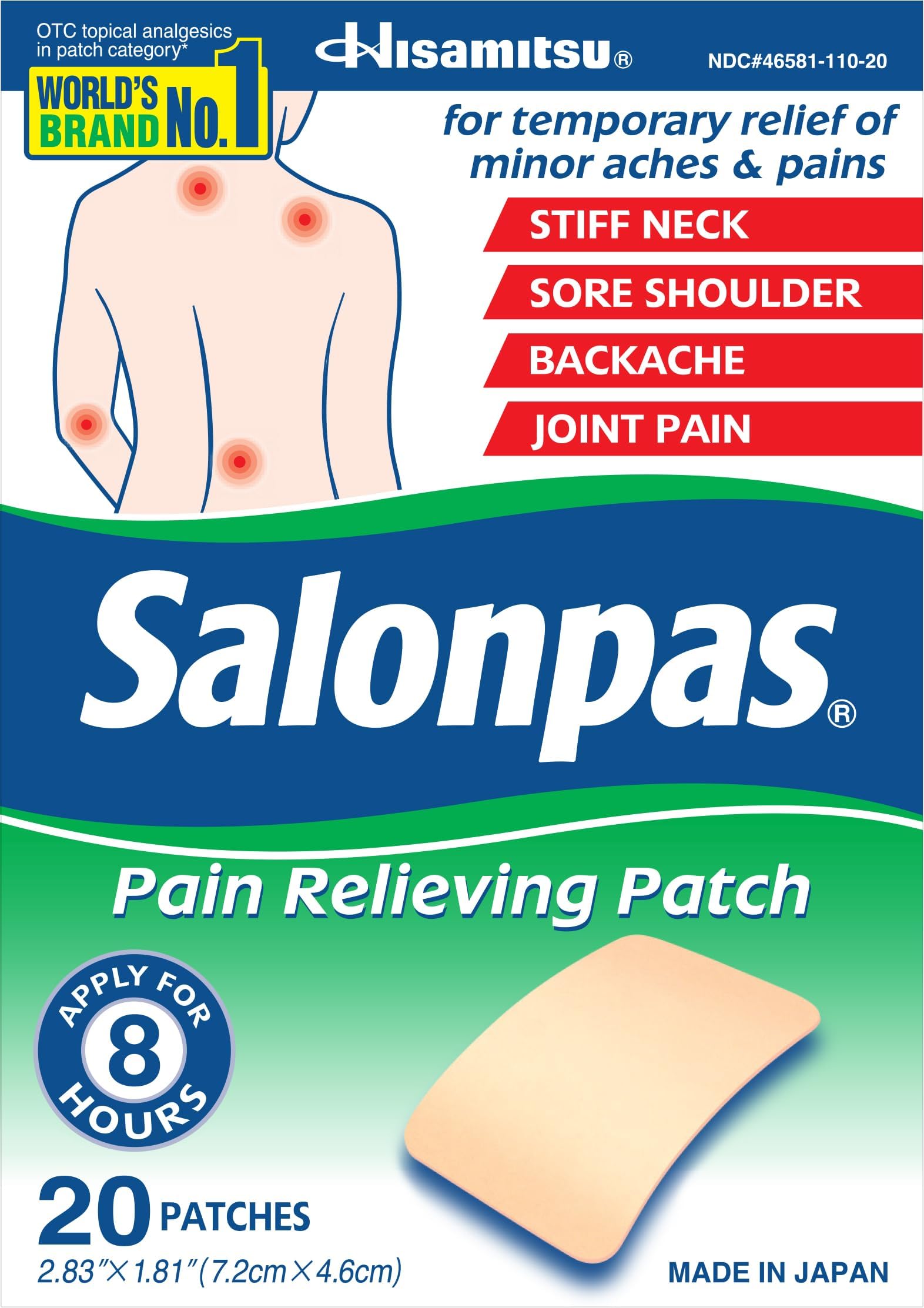 Pain Relieving Patch, 20 Count (Pack of 1)