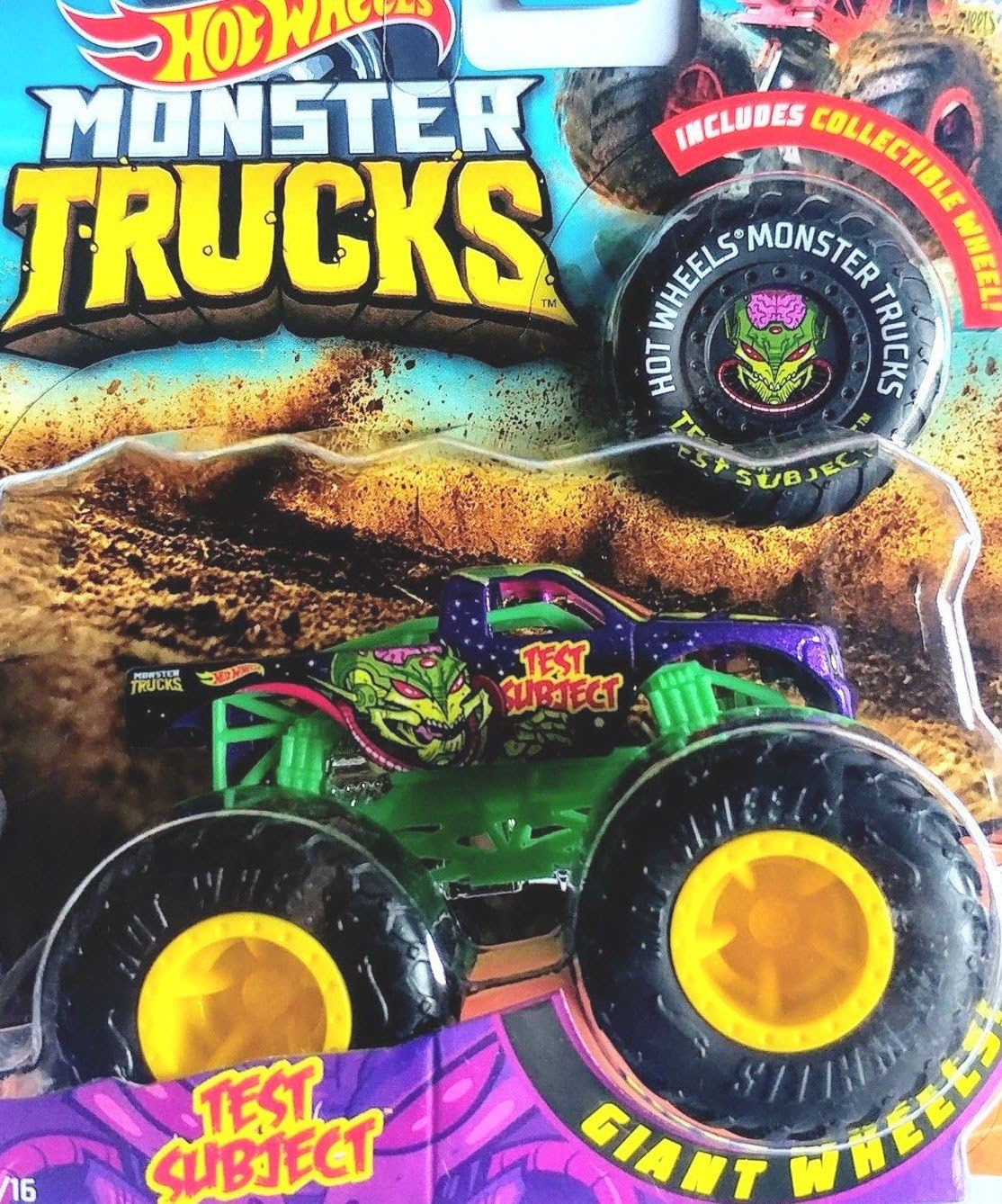Hot Wheels 2018 Release Monster JAM Test Subject Monster Truck DIE-CAST with Collectible Wheel Token