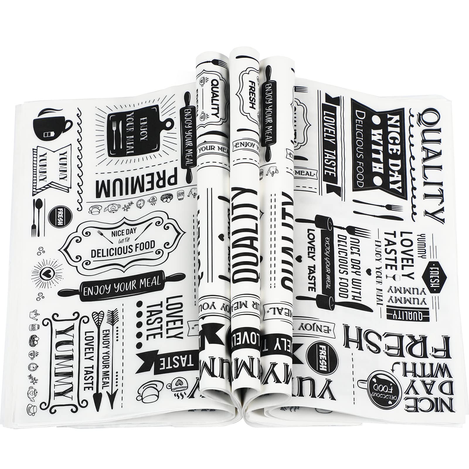 Wax Paper Sheets Deli Newsprint Food Basket Liners Sandwich Wrapping Paper Grease Resistant Waterproof Wrapping Tissue Hamburger Picnic Paper for Baking Kitchen 8.3 x 9.8 Inch (1000 Pcs)