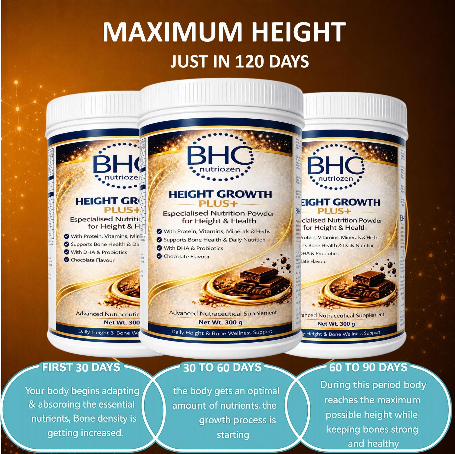 Height Growth Plus | Height Growth Powder | confidence level increaser | nutrition Powder For Boys, Girls, Teen & Adults| Having Vitamin D, K, Calcium, Ashwagandha | Bone & Density | Chocolate Flavour — Amazon image 5