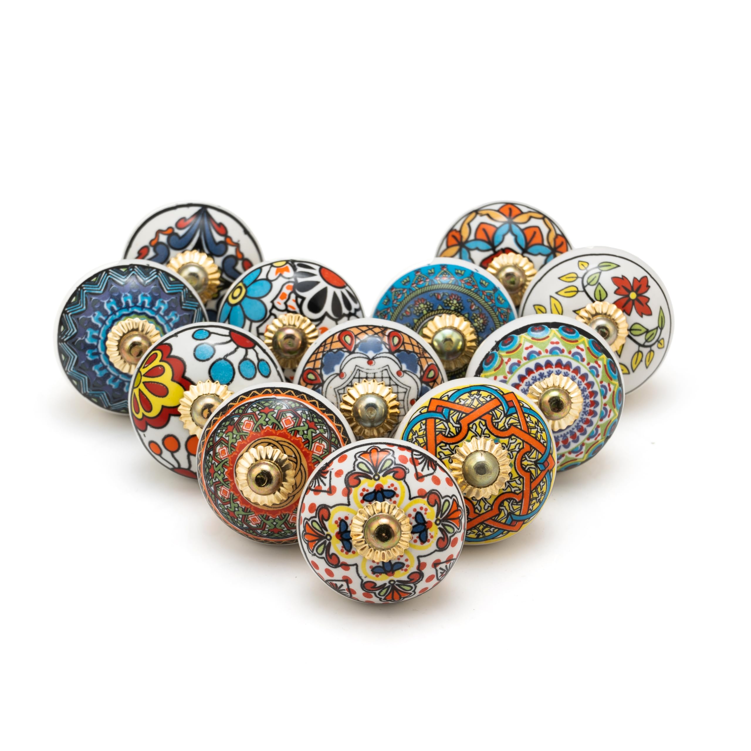 Loufy Lot De 12 Boutons De Commode Ronds En Rotin Fait à La