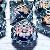 Vista 8 de Resin Cat Head DND Dice, Sharp Edge Dungeons and Dragons Polyhedron Game Dice Set for Role Playing Games RPG Explorer Magic, Holiday Birthday Gifts