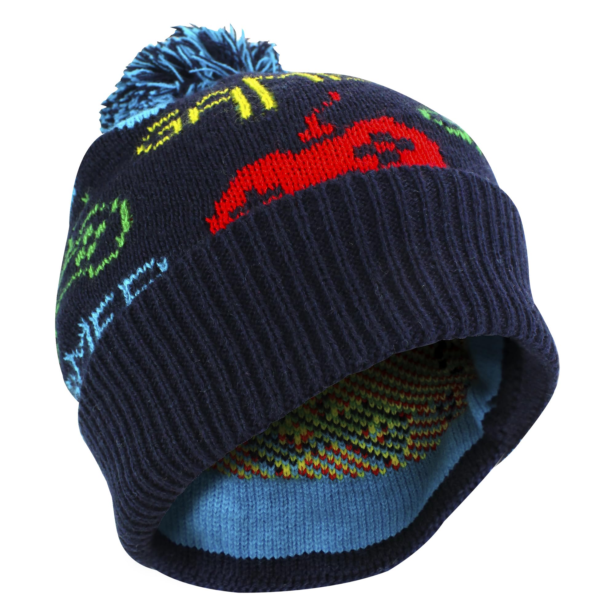 Sock Snob Boys Gaming Bobble Hat Kids Novelty Winter Warm Beanie with Pom Pom (One Size, Multicoloured)