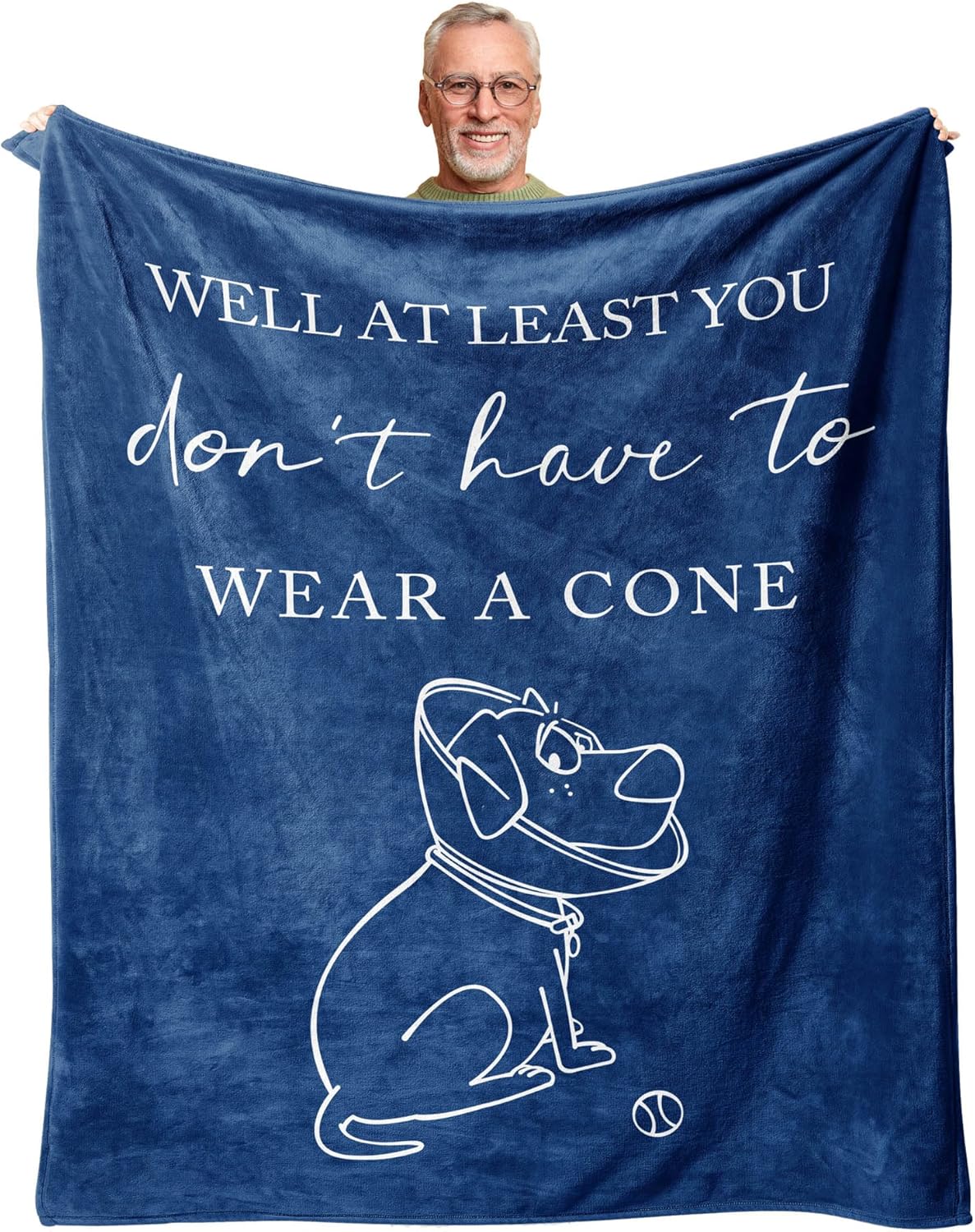 Get Well Gifts for Women/Men Blanket Blue 60″X50″, Get Well Soon/Feel Better/Surgery Recovery/Cheer Up Gifts for Women, at Least You Dont Have to Wear A Cone Throw Blankets Get Well Gifts for Women/Men Blanket Blue 60″X50″, Get Well Soon/Feel Better/Surgery Recovery/Cheer Up Gifts for Women, at Least You Dont Have to Wear A Cone Throw Blankets