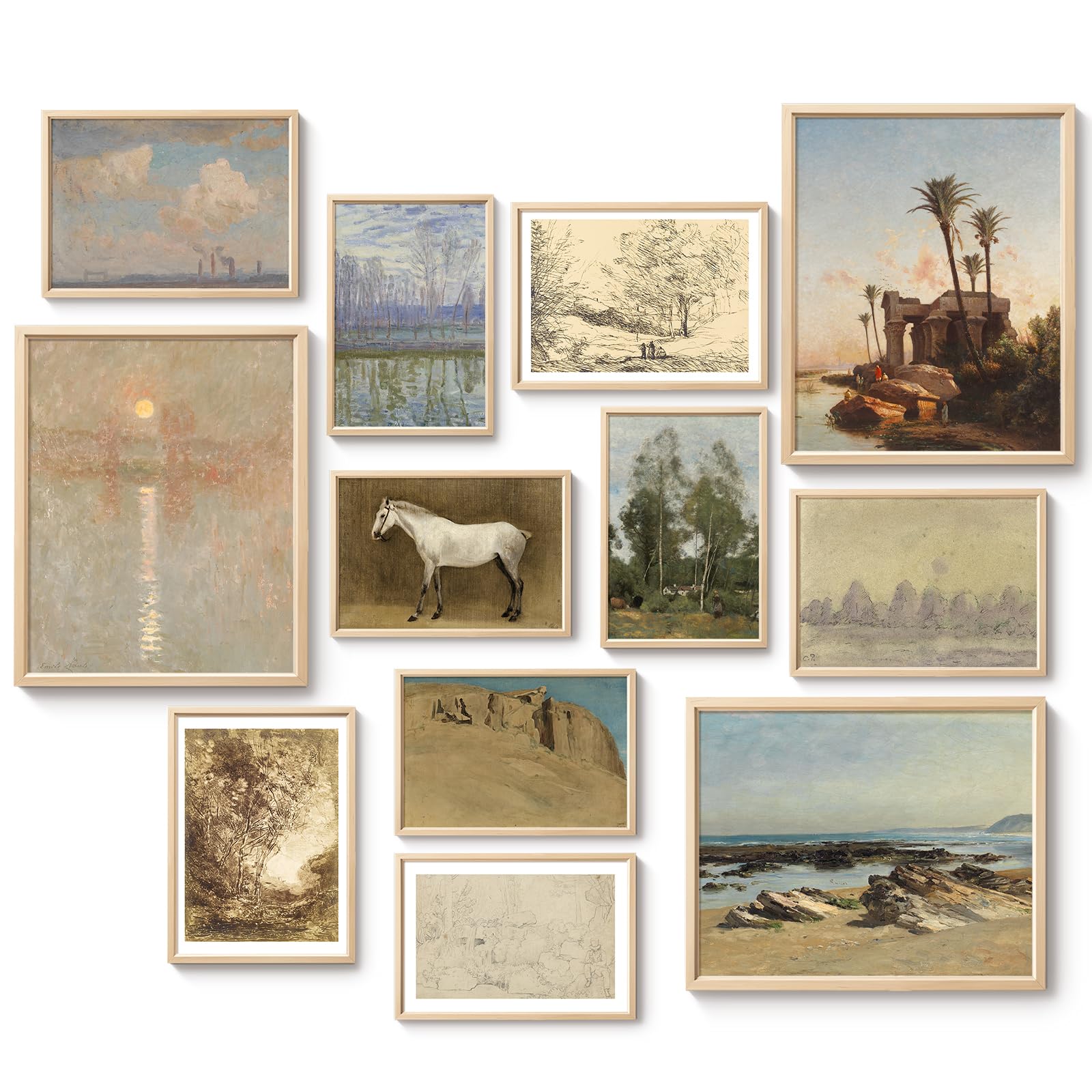 VIYYIEA Rustic French Country Wall Art Decor Vintage Wall Art Prints