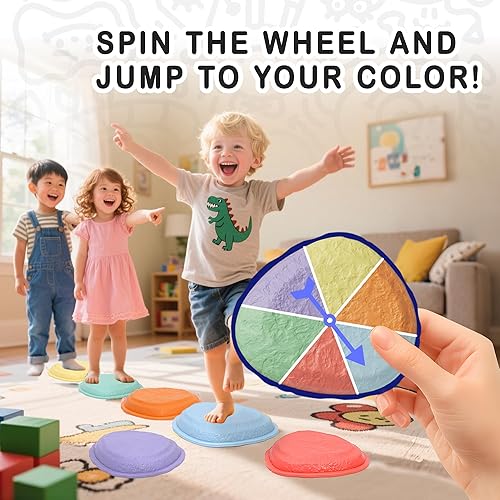 makarci Stepping Stones para niños, 6 piezas de juguetes sensoriales para niños pequeños, coordinación y habilidades motoras para jugar en