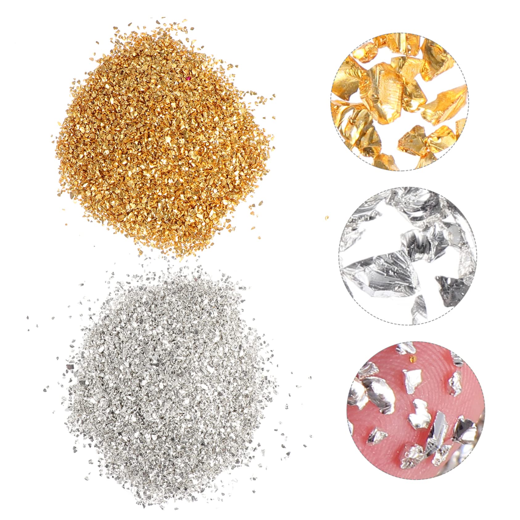 3 set di vetro for unghie Ghiaia Prodotti decorativi in ​​vetro frantumato Decorazioni for nail art Paillettes for il viso Occhi Grosso vetro glitterato Schegge irregolari Flash Accessori in vetro fra