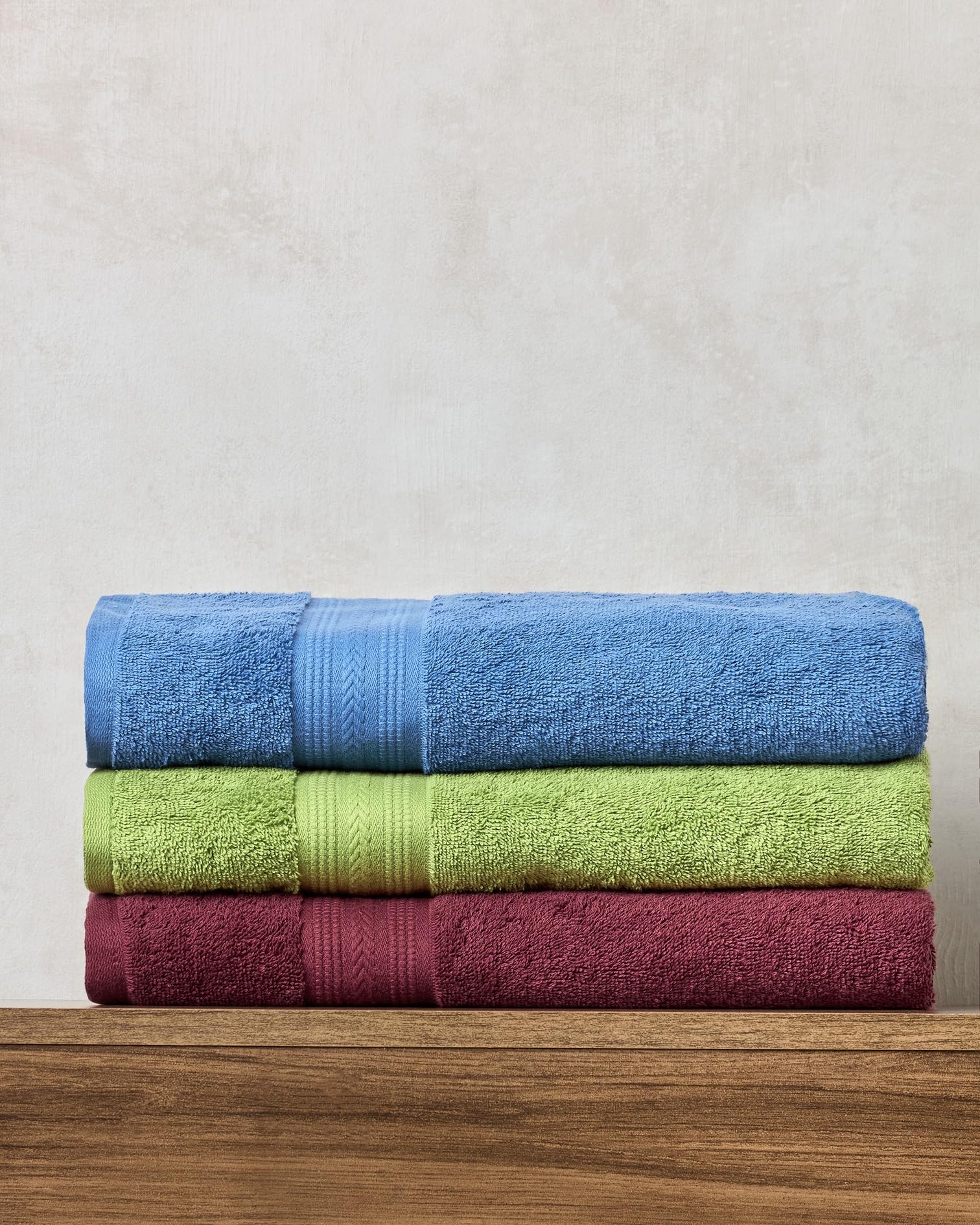 Himeya Toallas de baño 100 % algodón, toalla de baño de tamaño grande, 500 g/m², 1 toalla de baño para hombres y mujeres, 70 cm x 140 cm, color verde oliva