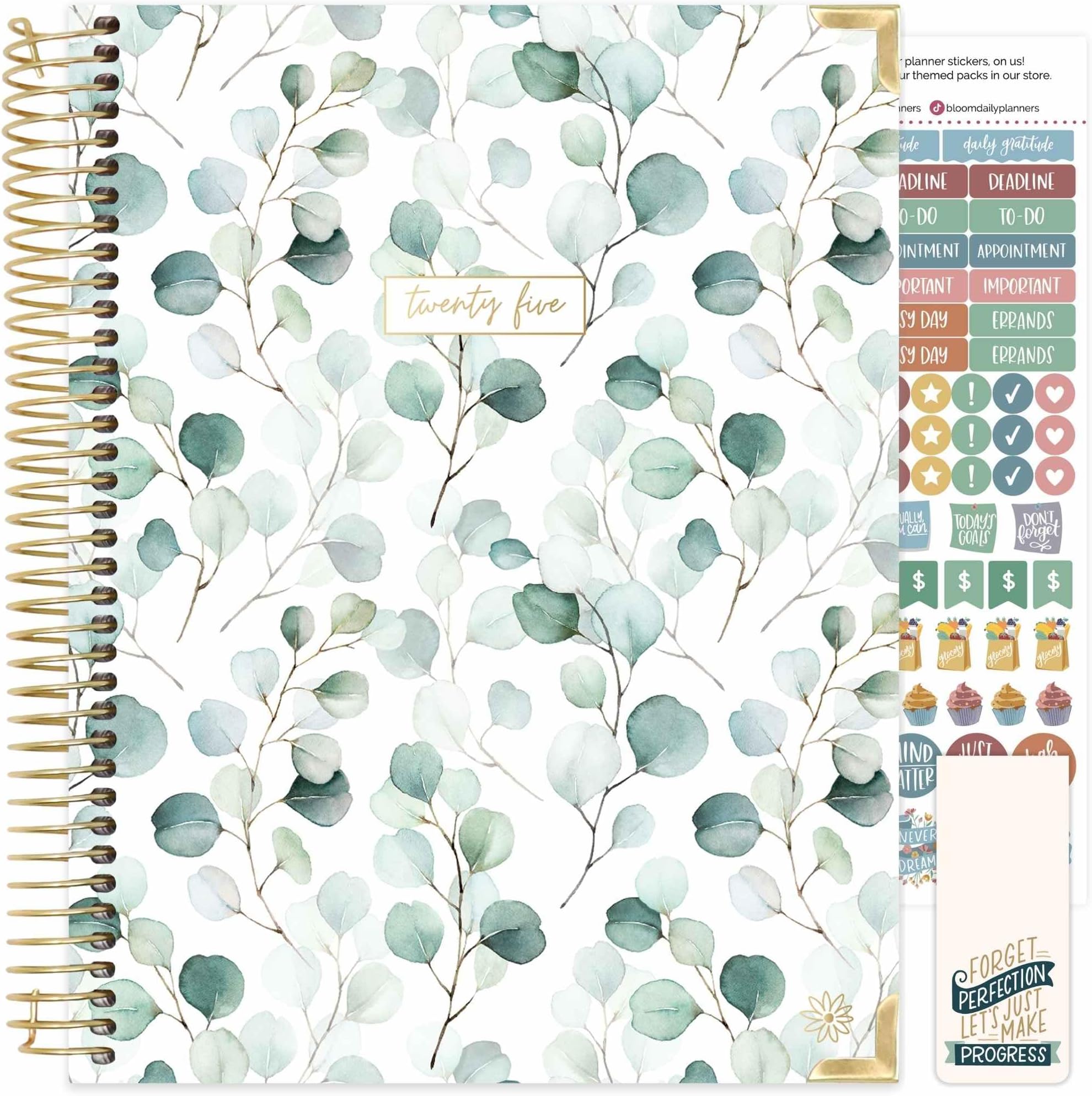 bloom daily plannersHARDCOVER 2025 (8.5" x 11") Calendar Year Day Planner (January 2025 - December 2025) - Passion/Goal Organizer - Monthly & Weekly Inspirational Agenda Book - Boho Greenery