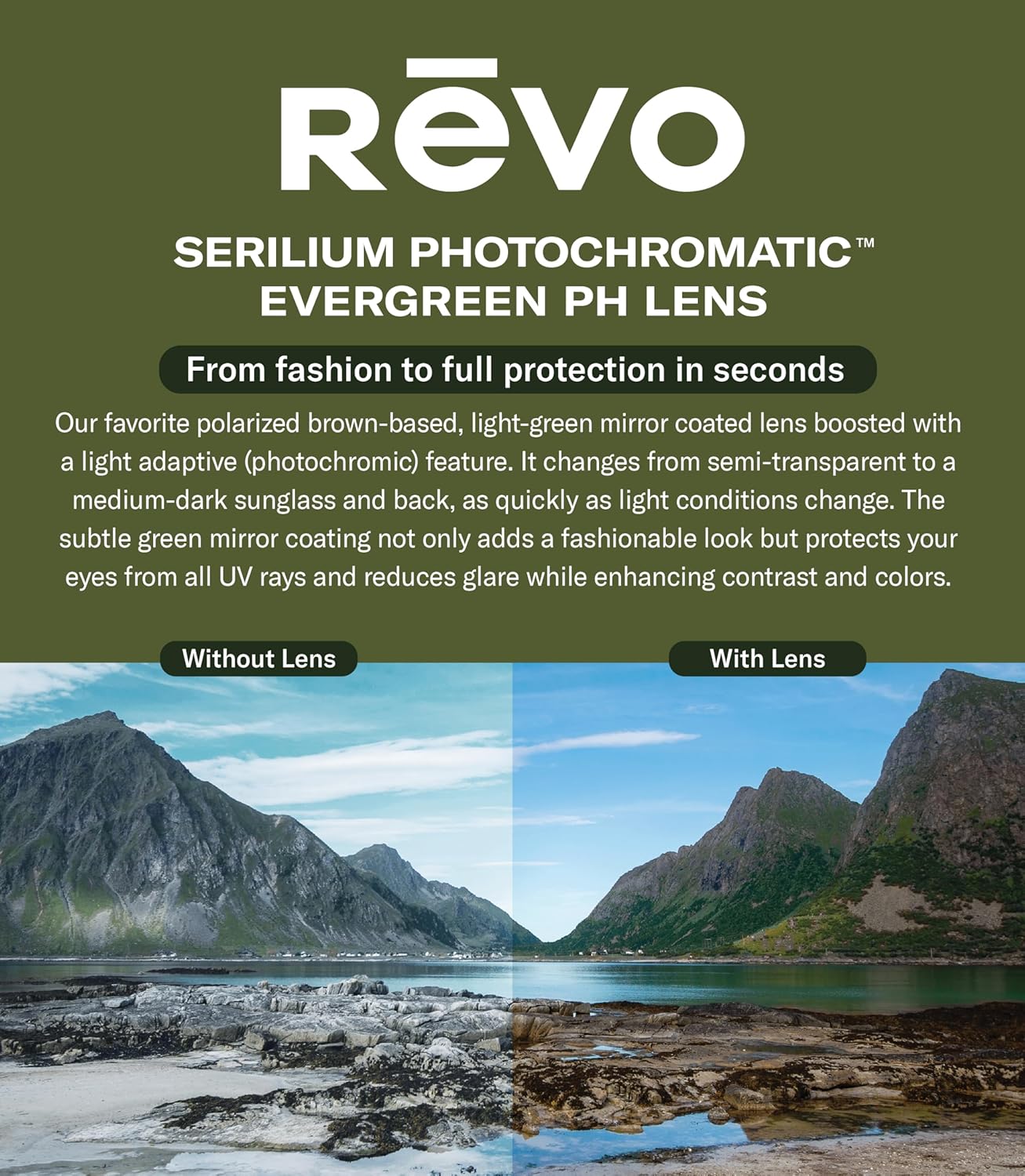 Revo Sunglasses Jett: Polarized Lens with Semi-Rimless Rectangle Wrap Frame - Image 3