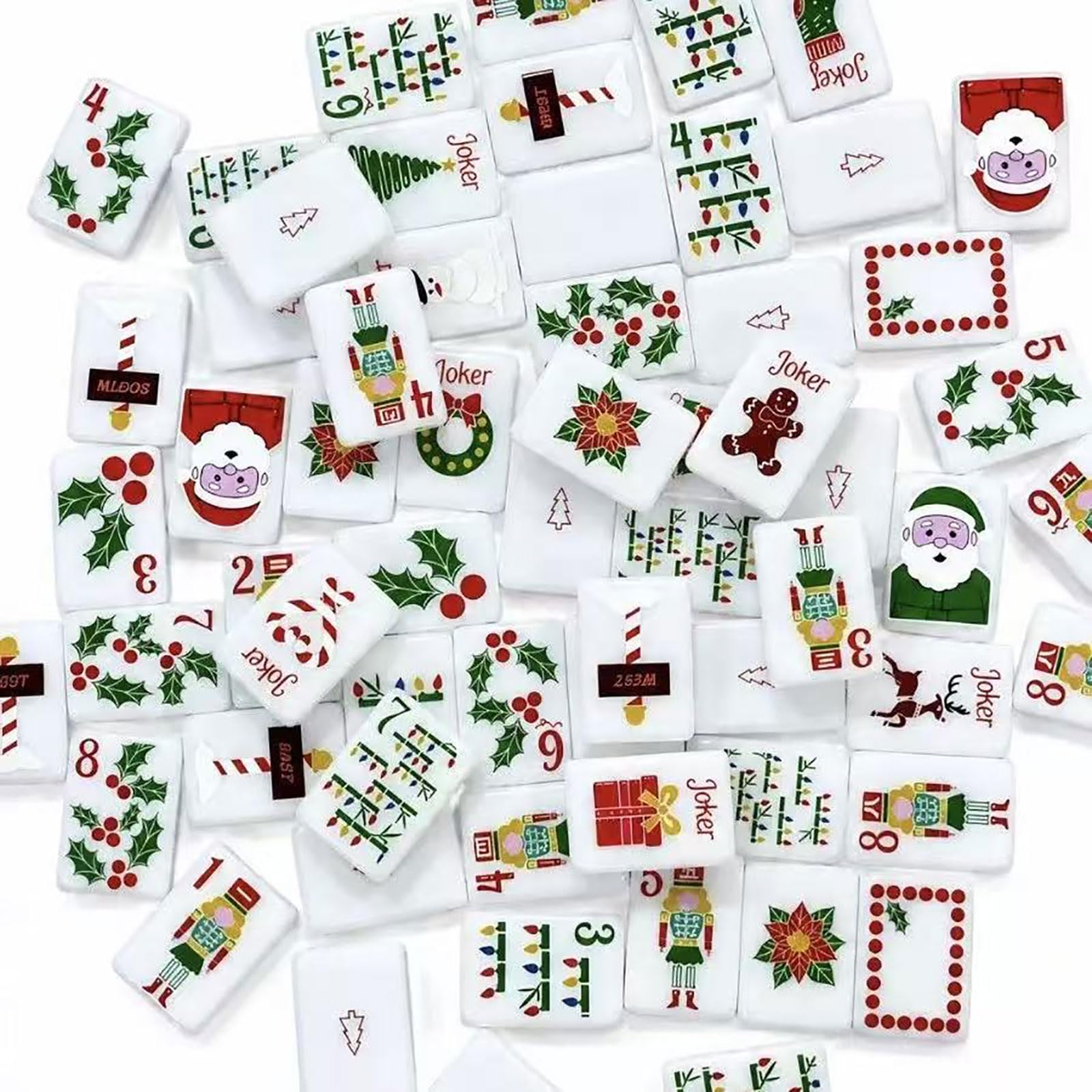 Set di tessere per Mahjong americano a tema natalizio, 160 tessere